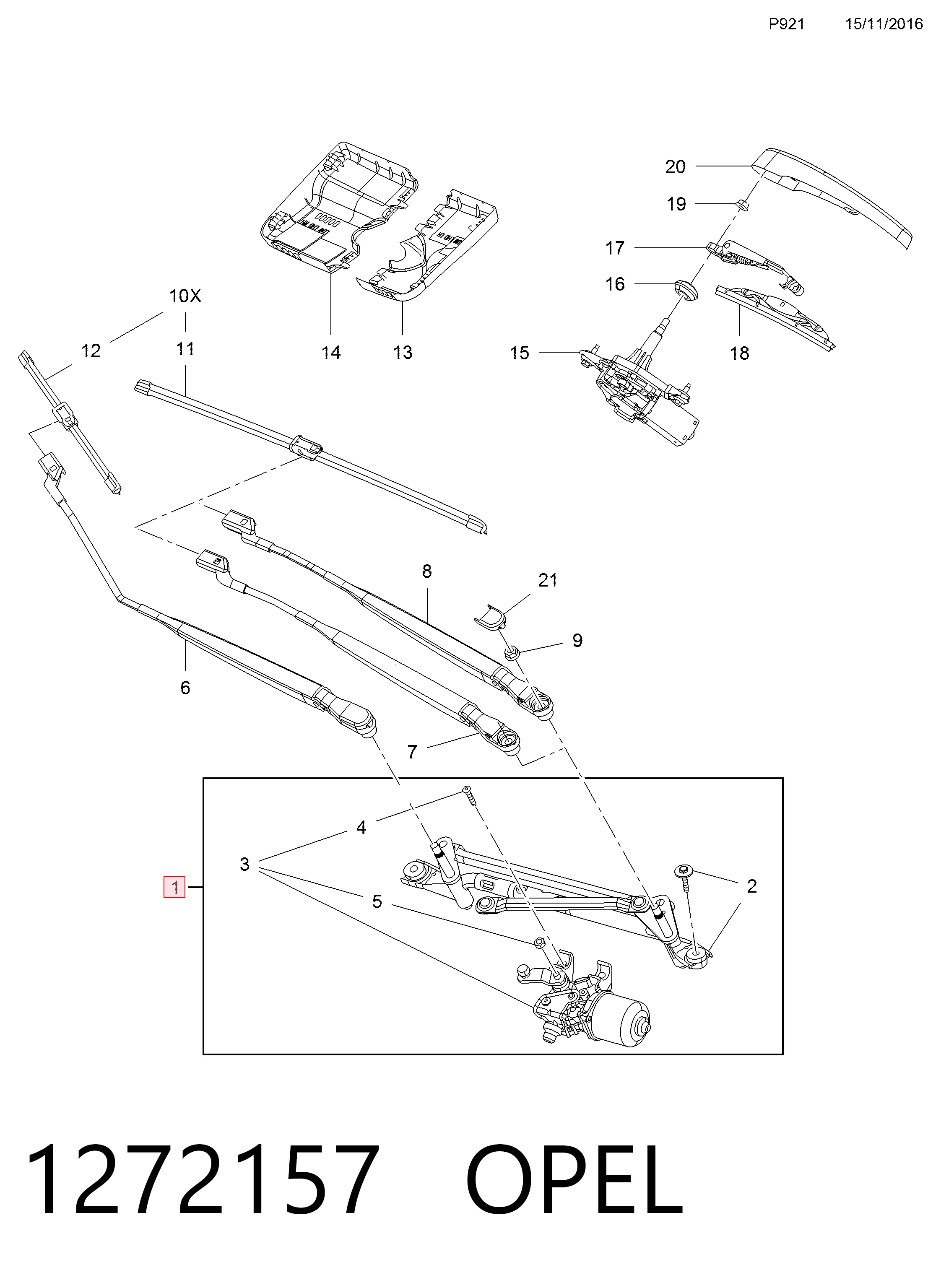 Купити 42746586 Opel Трапеція двірників
