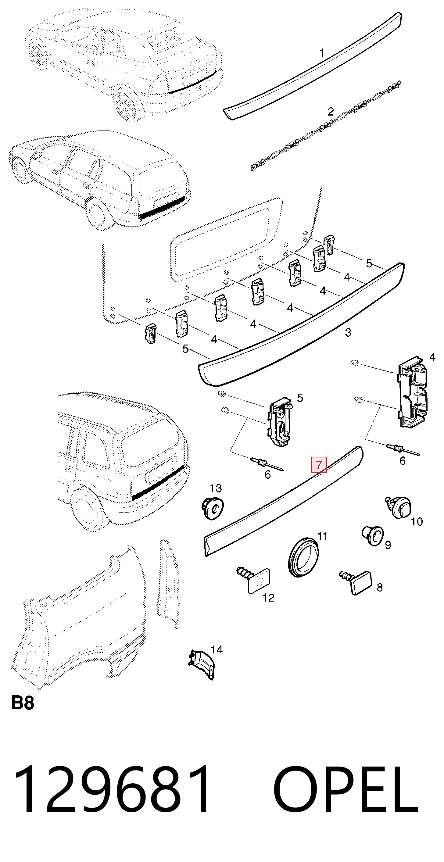 24425938 Volvo Накладка на кришку багажника