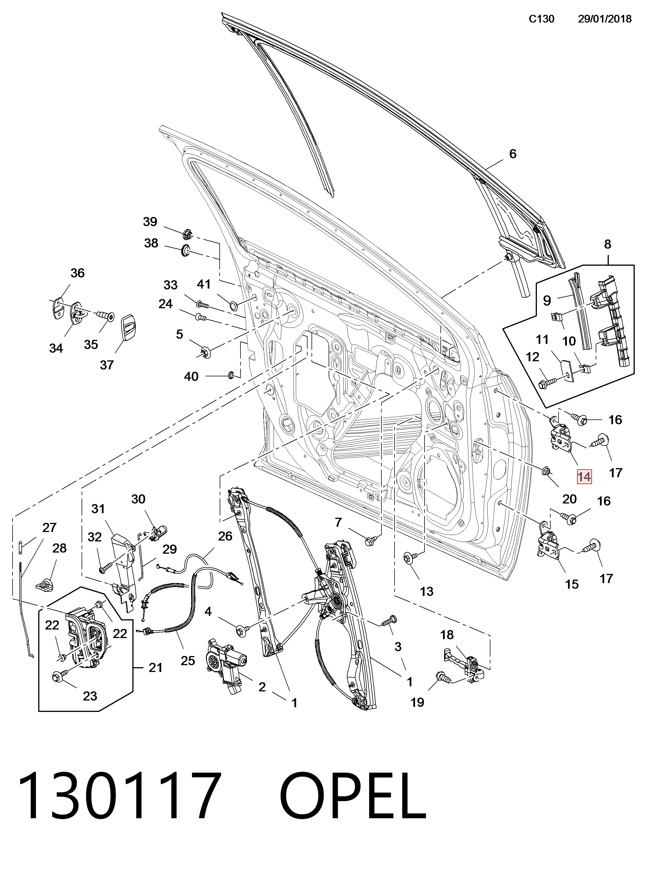 Петля передніх дверей, правих Peugeot/Citroen YQ00224480 ціна, від 6.35 USD
