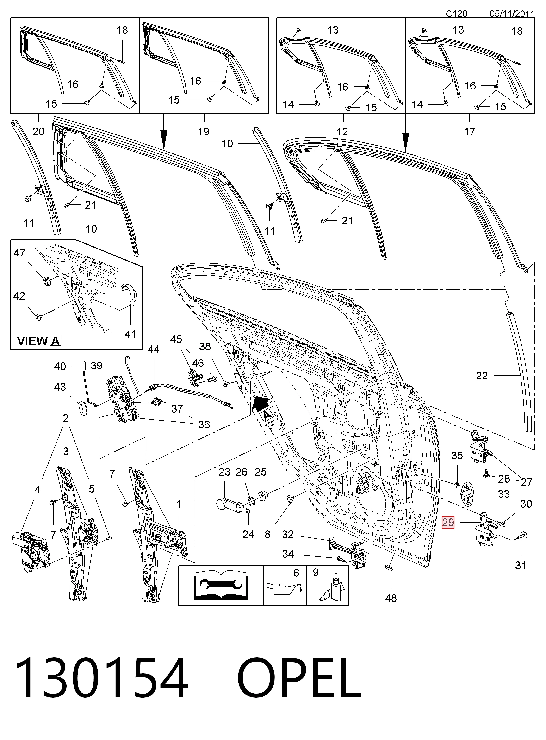 13229059 General Motors Петля задніх лівих дверей