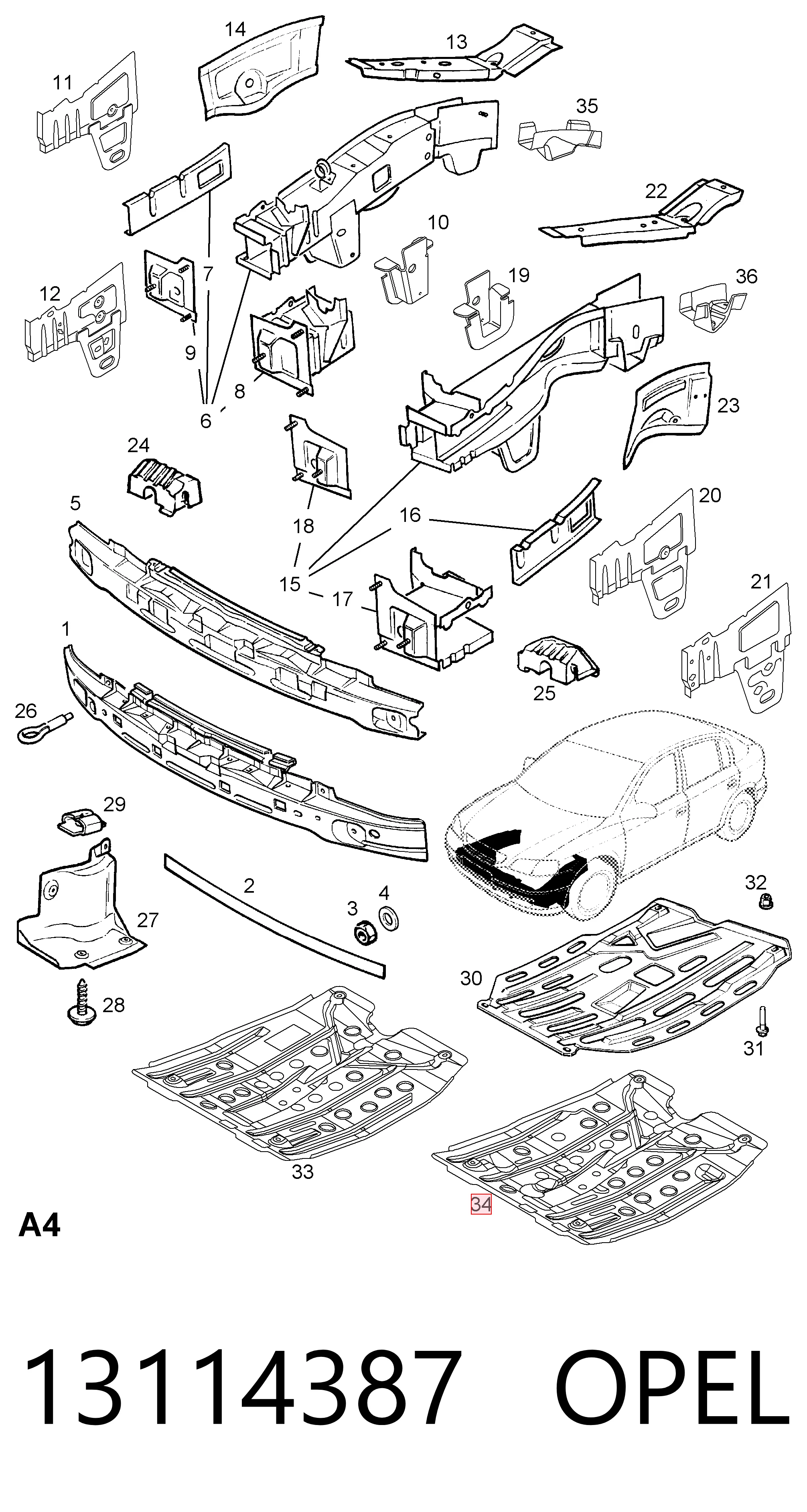 Купити 13362604 General Motors Захист піддона картера двигуна