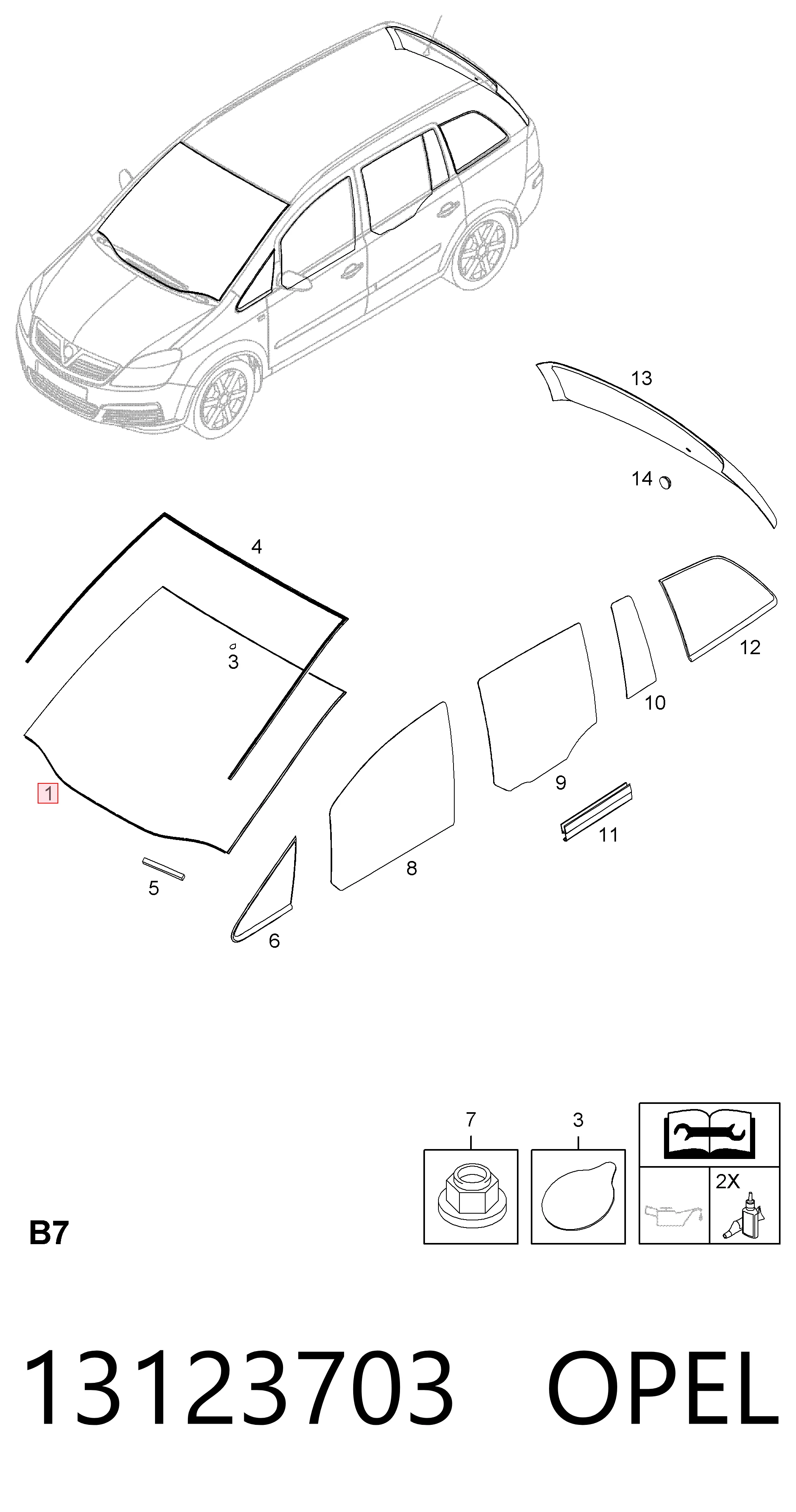 161149 General Motors Автомобільне скло