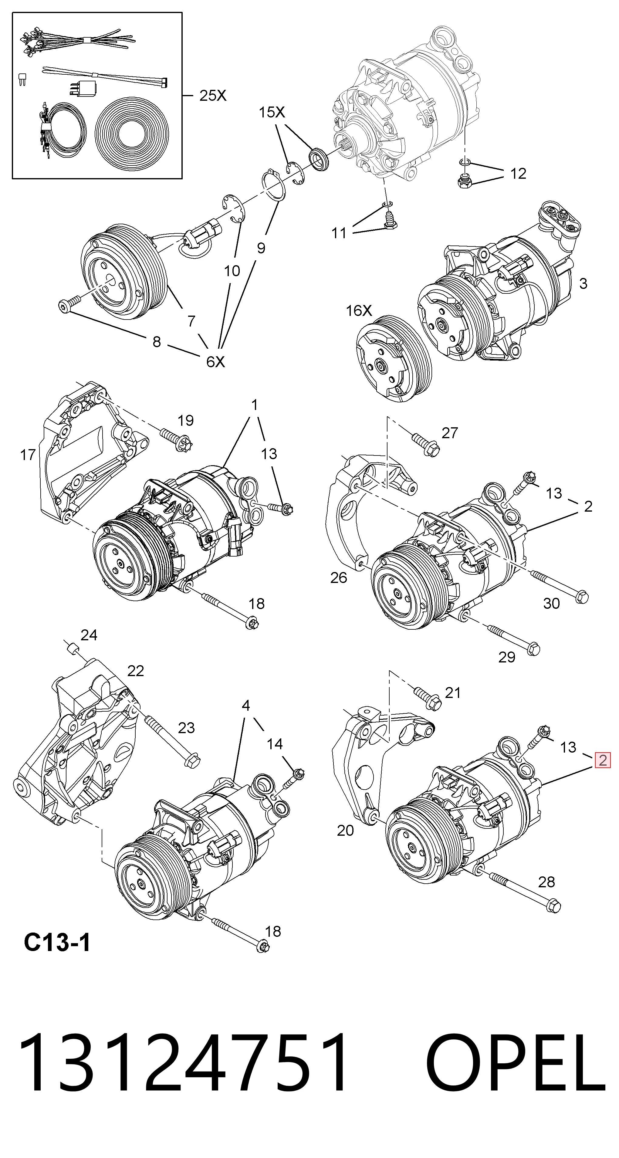 13124751 Opel Компресор холодоагенту