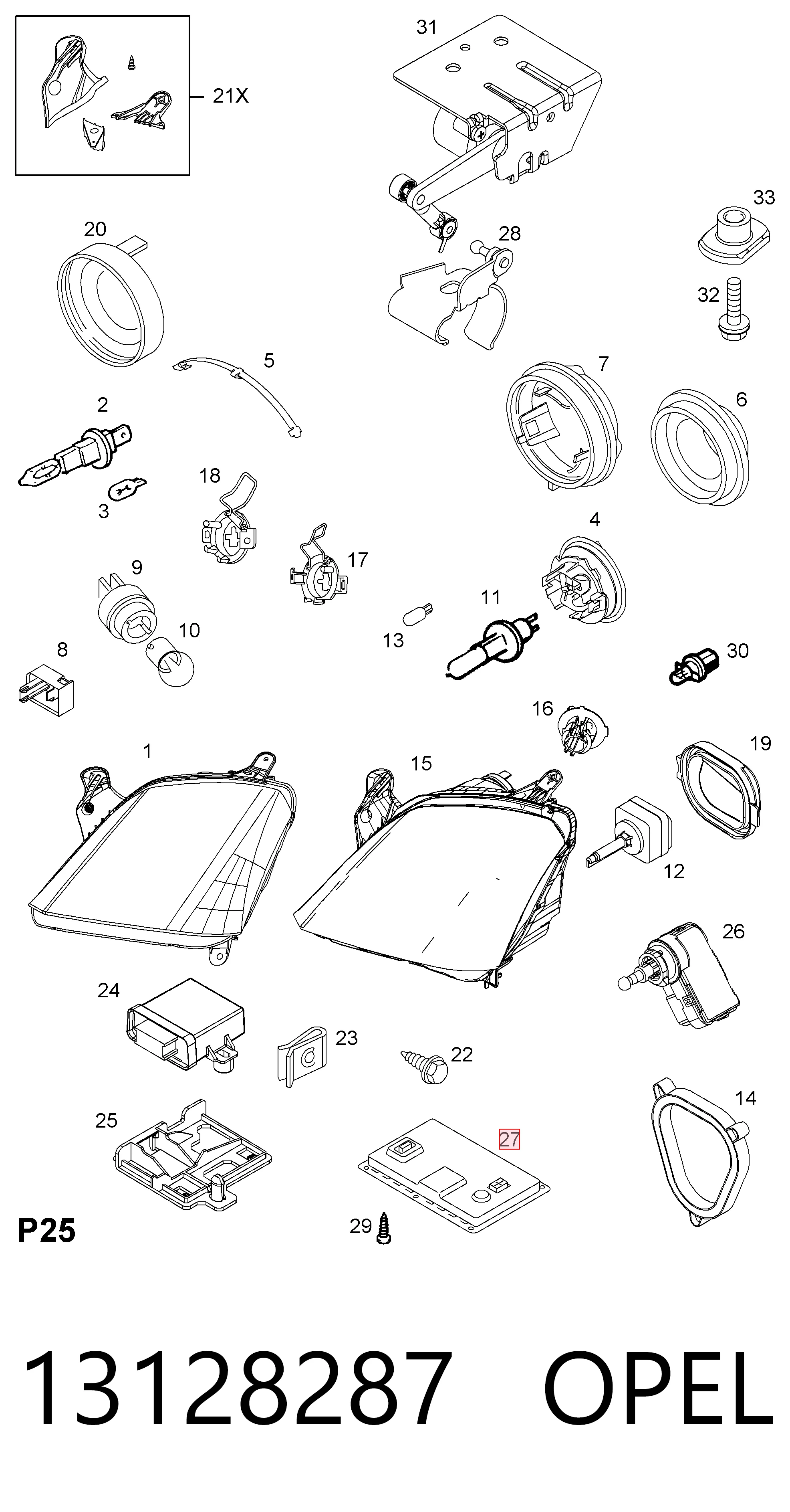 Купити 89035114 Renault (RVI) Блок управління фарами