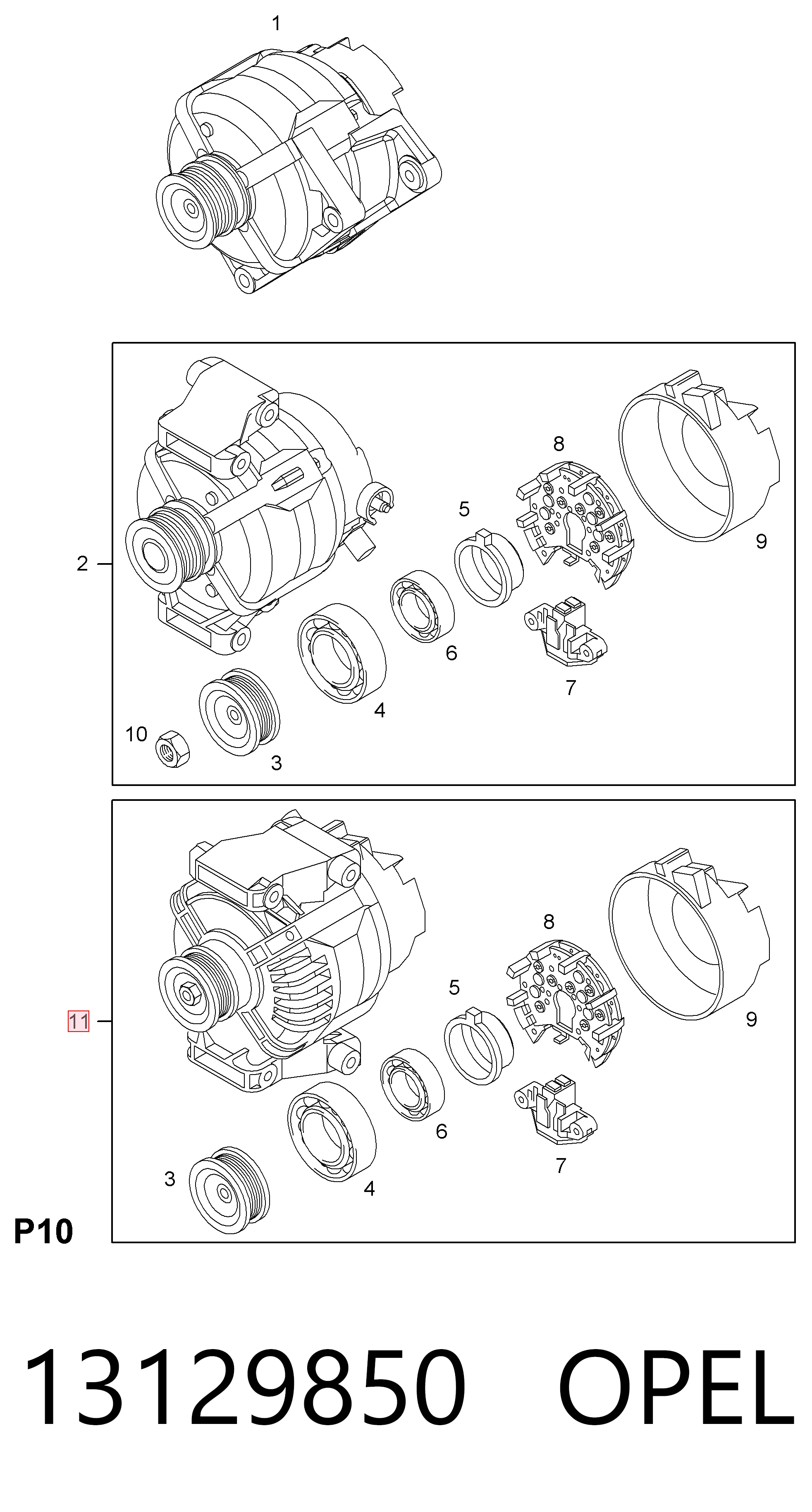 13129850 Opel Авто генератор