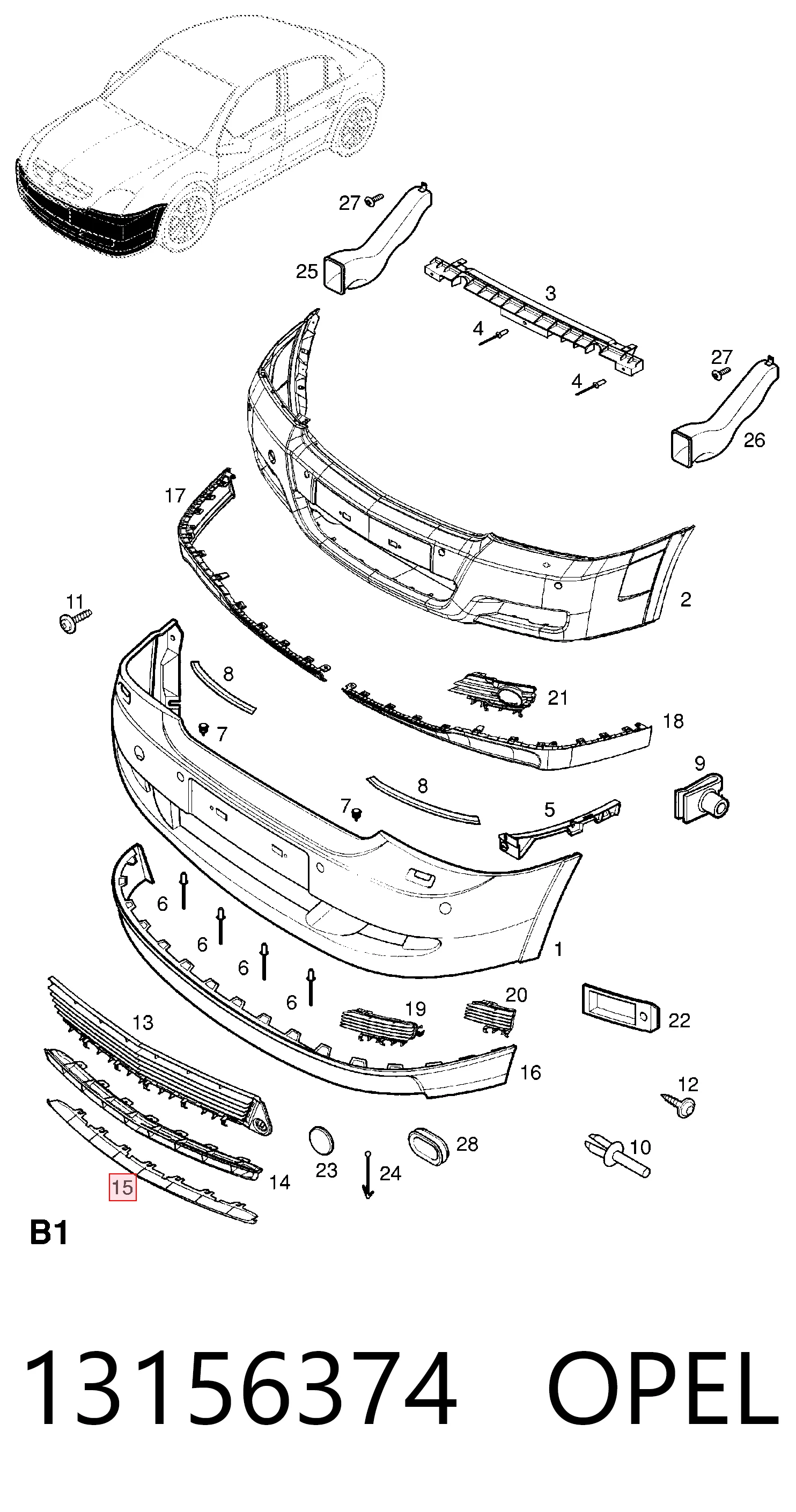 9824167080 Peugeot/Citroen Бампер передній в зборі