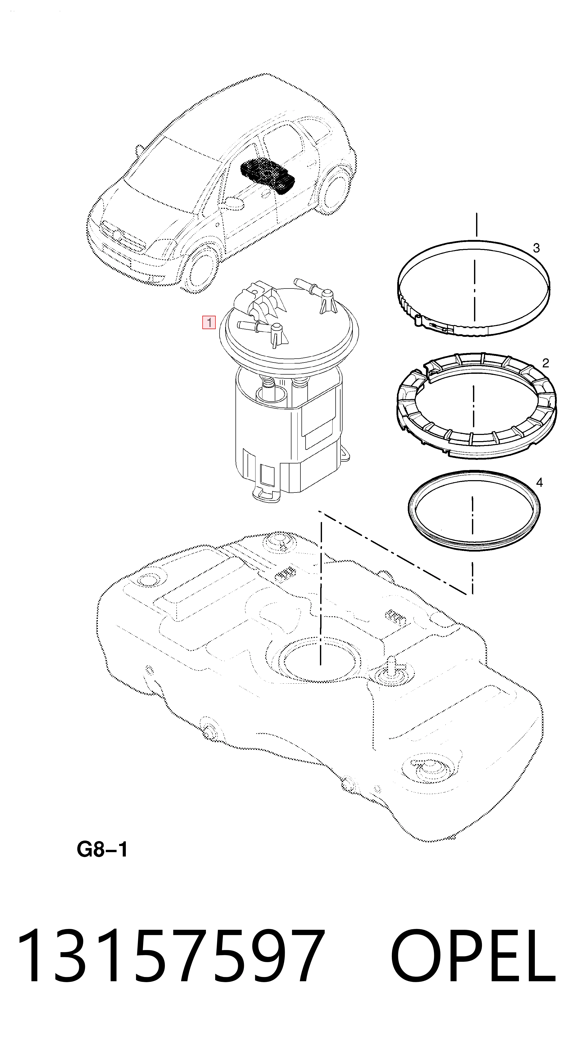 13157597 Opel Електробензонасос