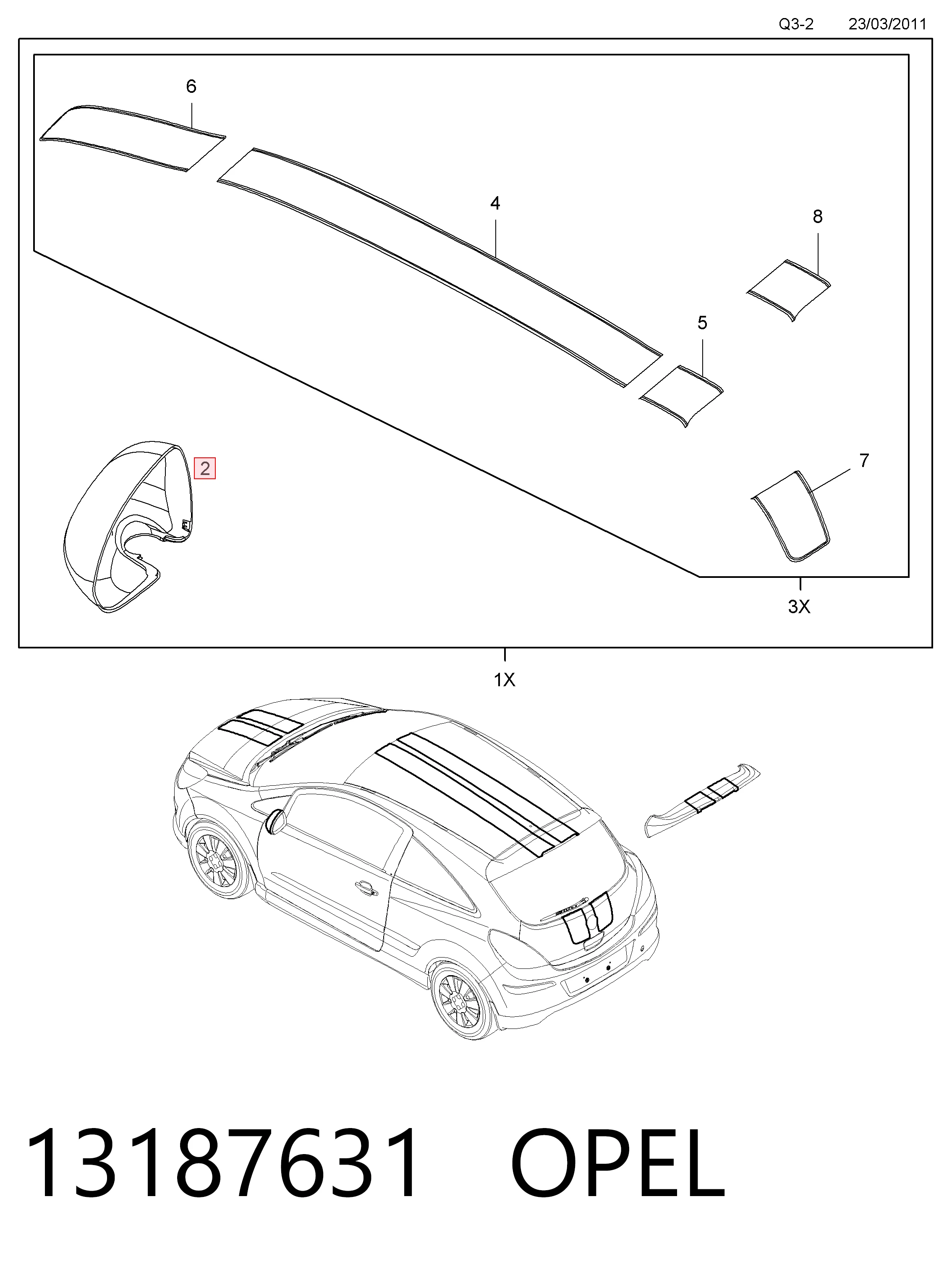 Накладка дзеркала заднього виду, ліва 13187631 Peugeot/Citroen