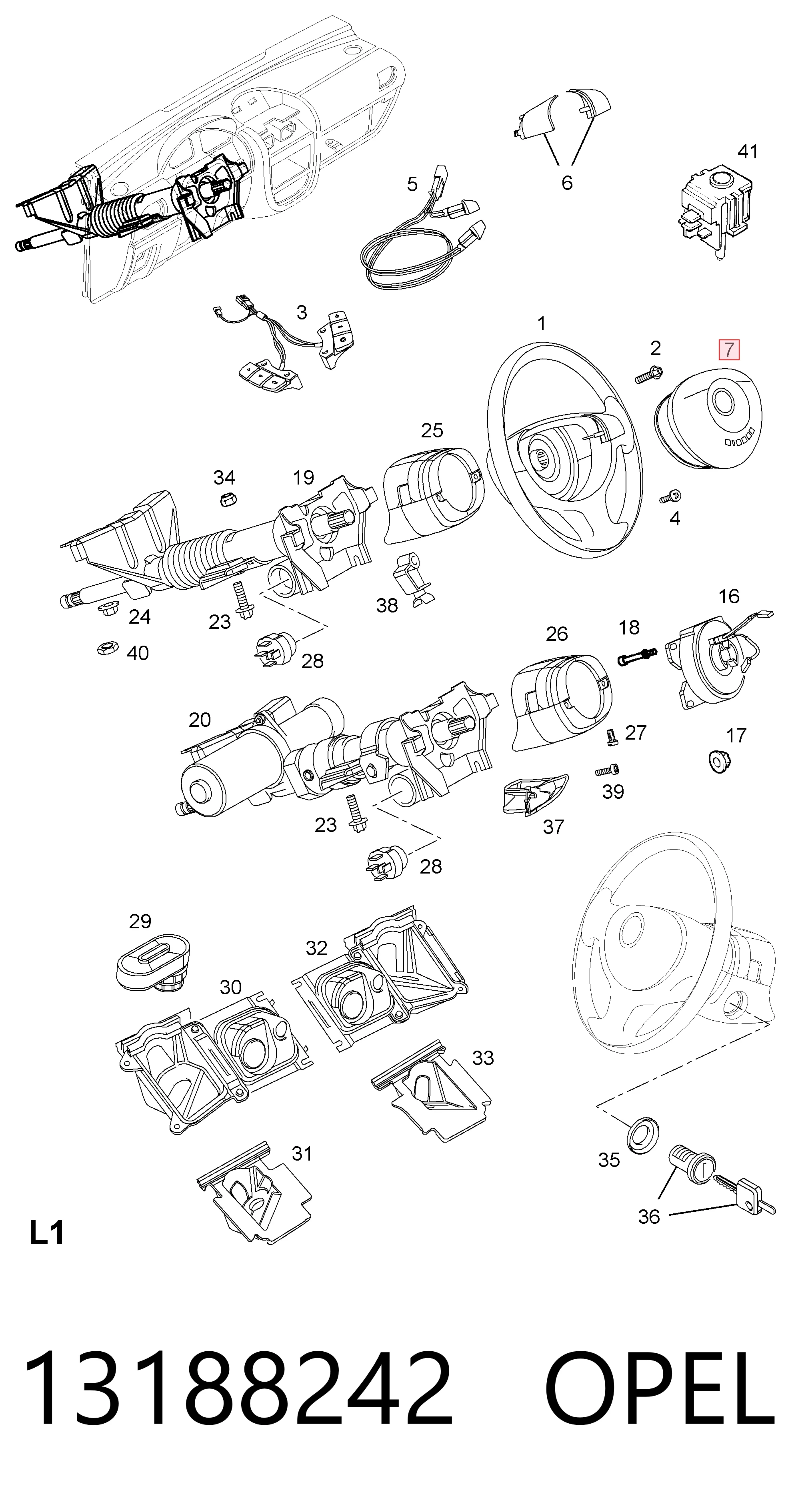 93319474 General Motors Подушка безпеки, водійська, AIRBAG