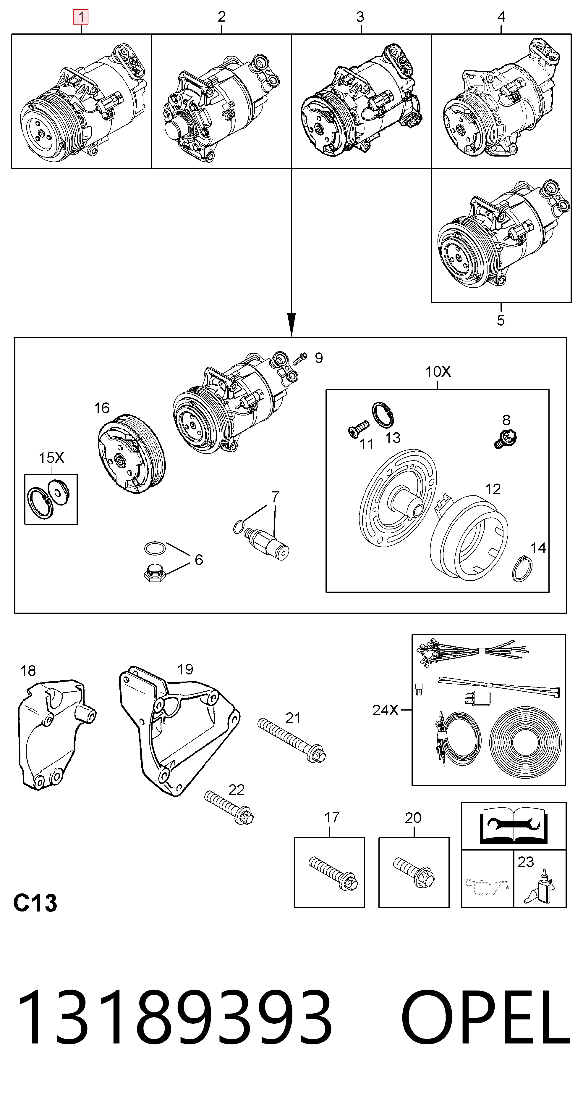 13189393 Opel Компресор холодоагенту