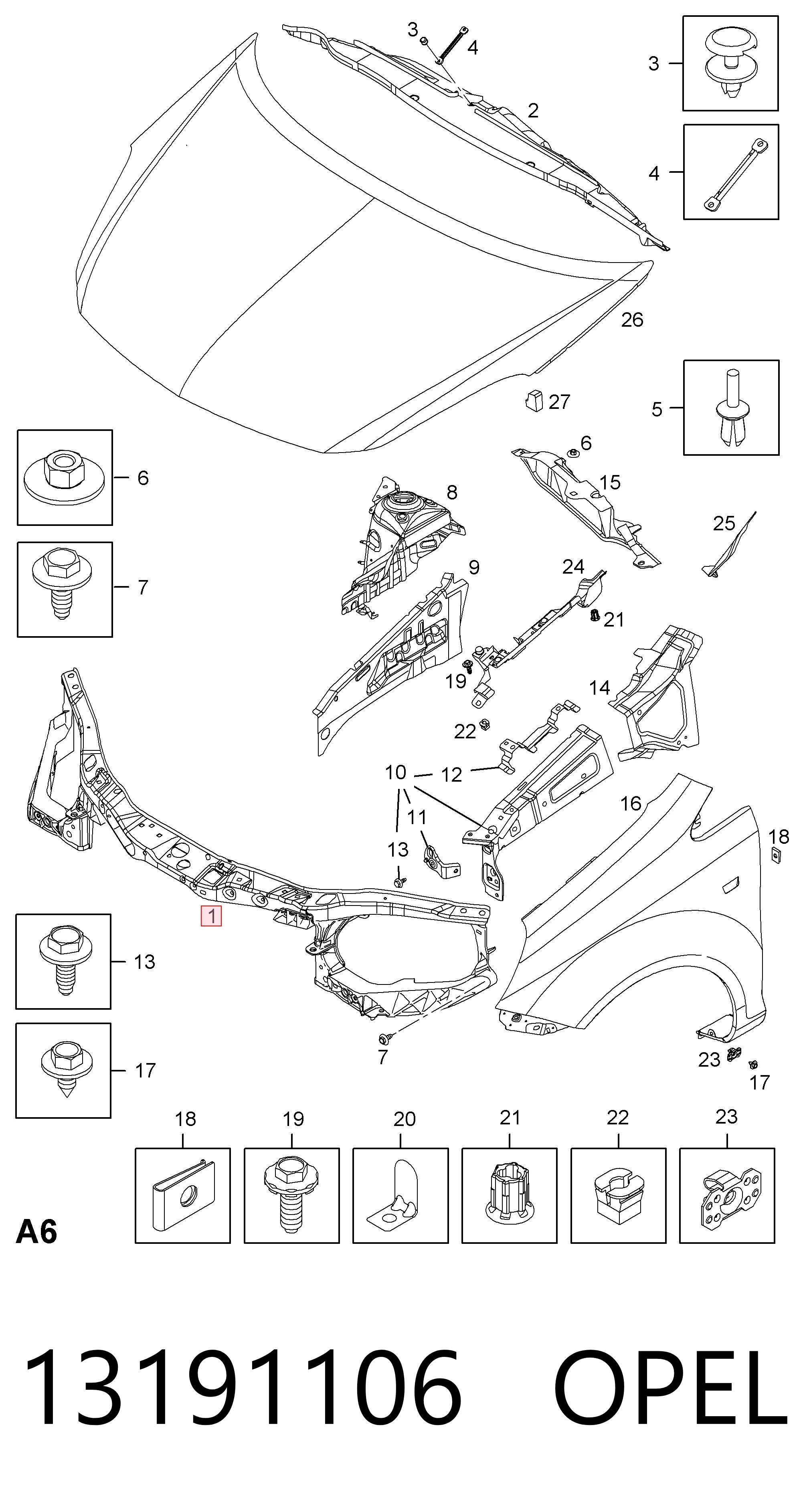 Панель передня General Motors 6312054 ціна, від 61.98 USD