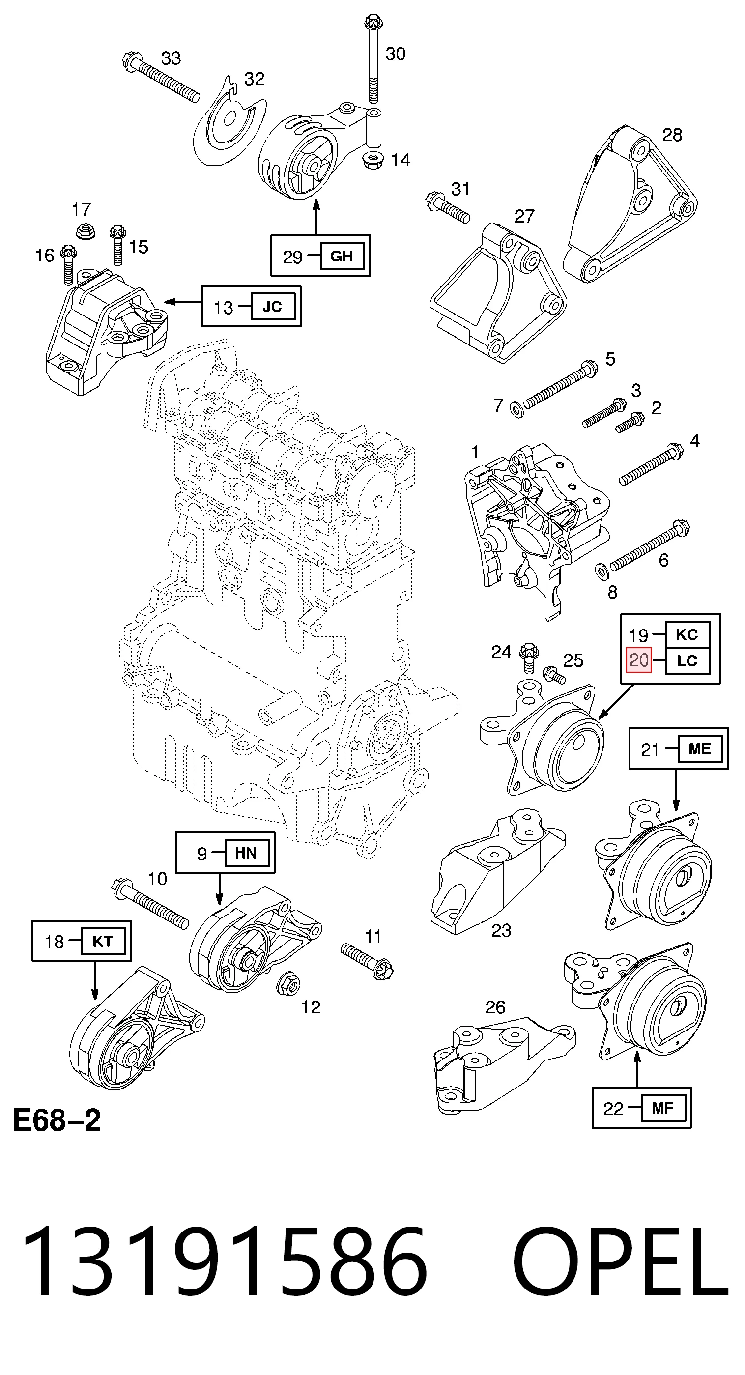 Купити 51740292 Fiat/Alfa/Lancia Подушка (опора) двигуна, ліва