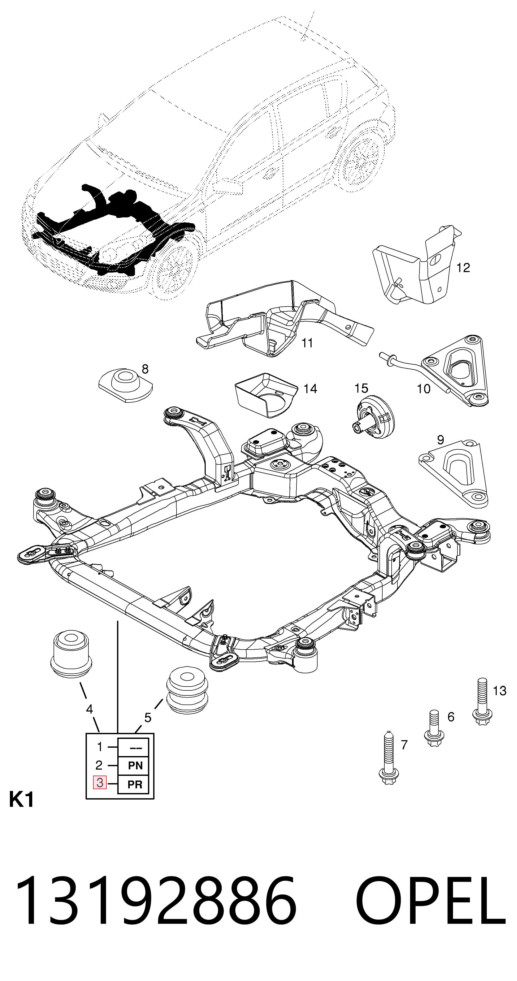302076 General Motors Передня балка