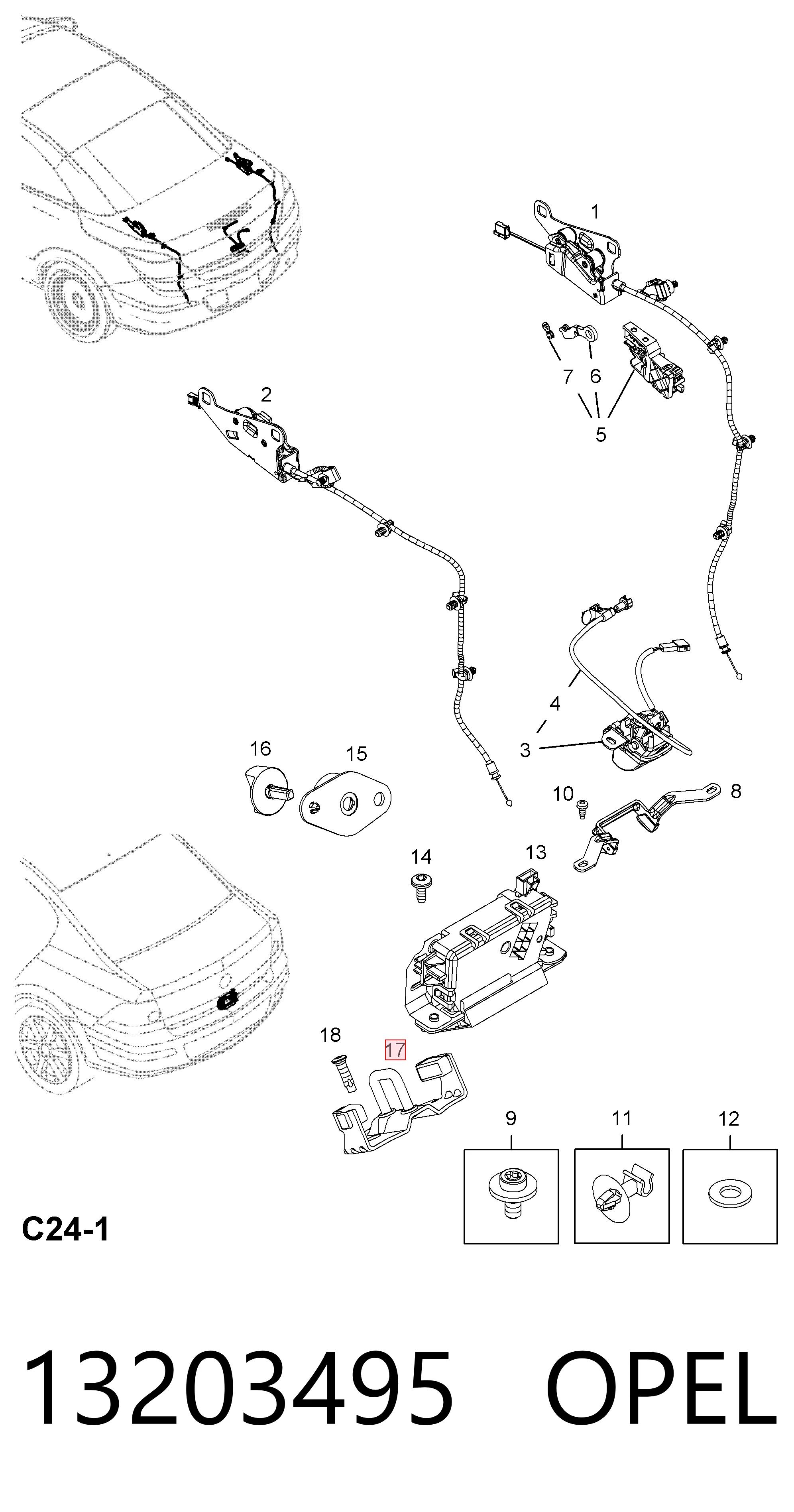 176474 General Motors Петля замка кришки багажника