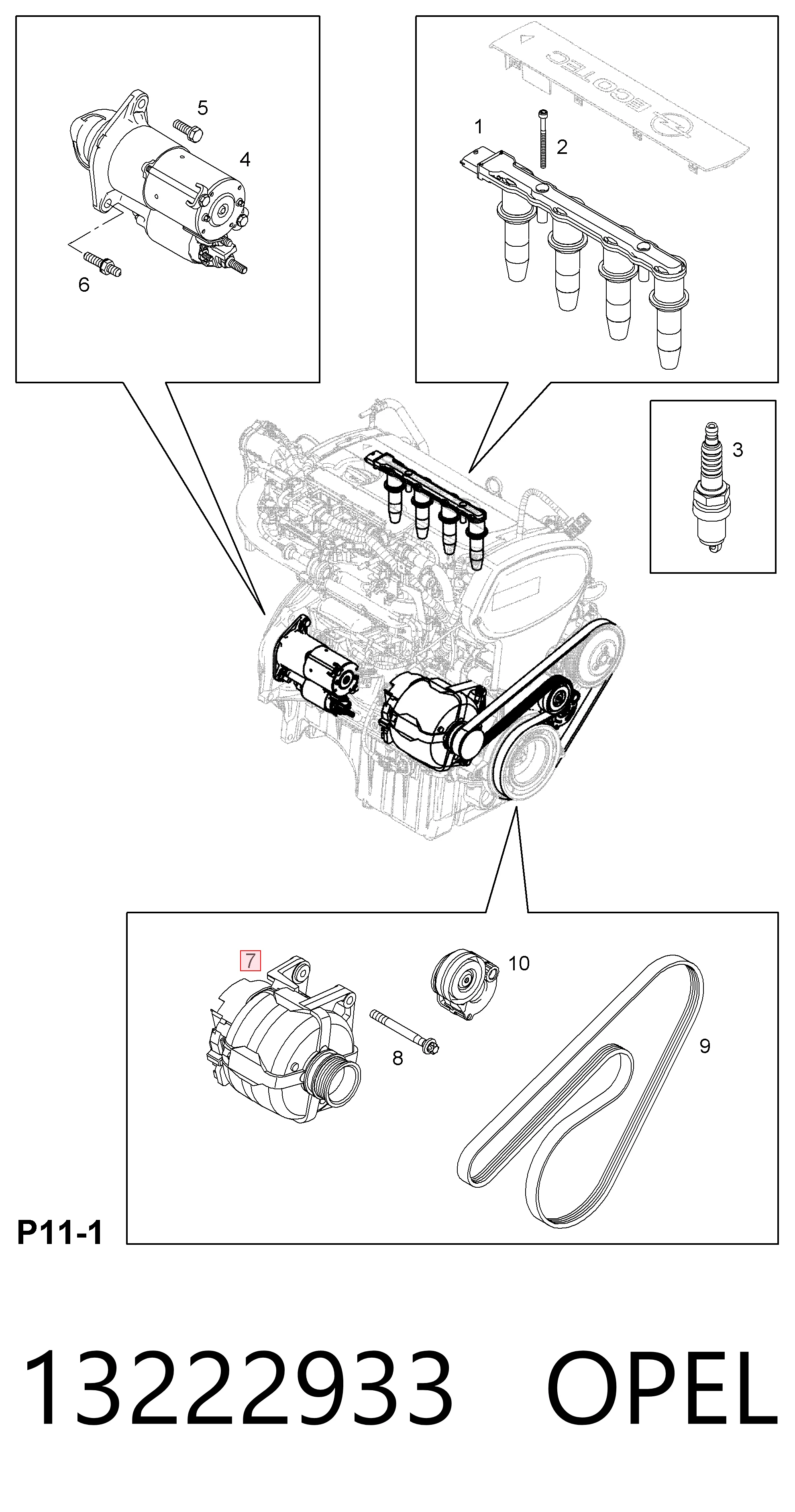 13222933 Opel Авто генератор