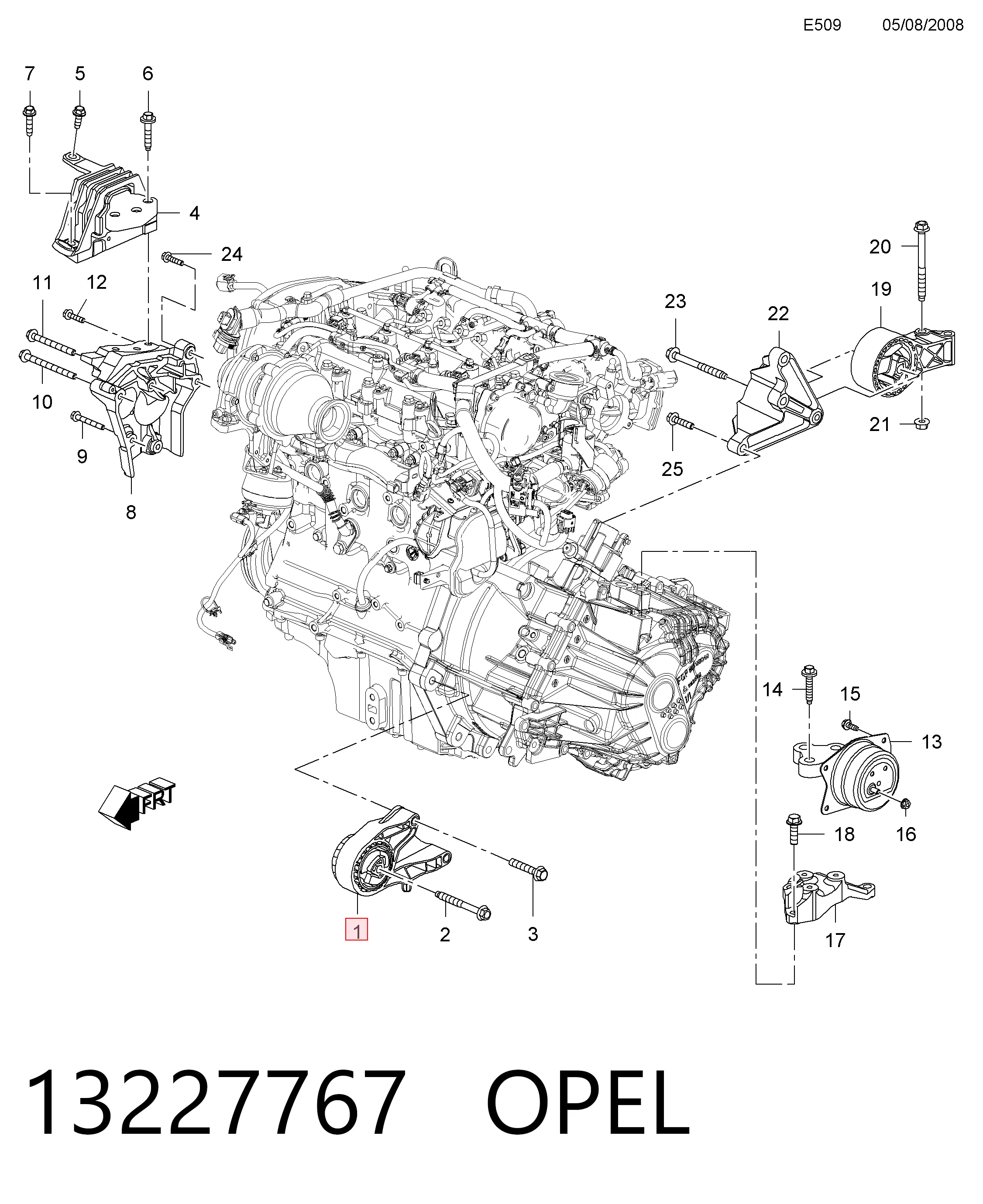Подушка (опора) двигуна, передня Peugeot/Citroen 13227767 ціна, від 33.25 USD