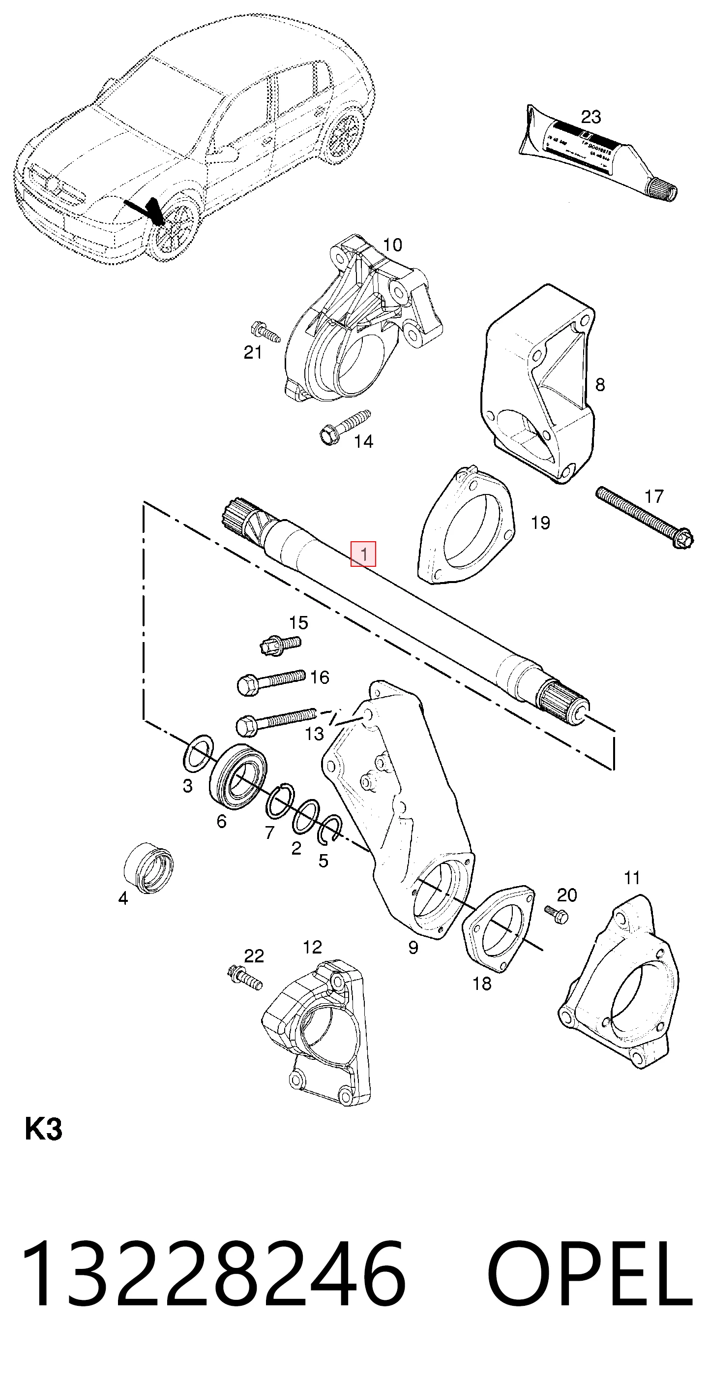 Вал приводу проміжний Posterparts OA7229