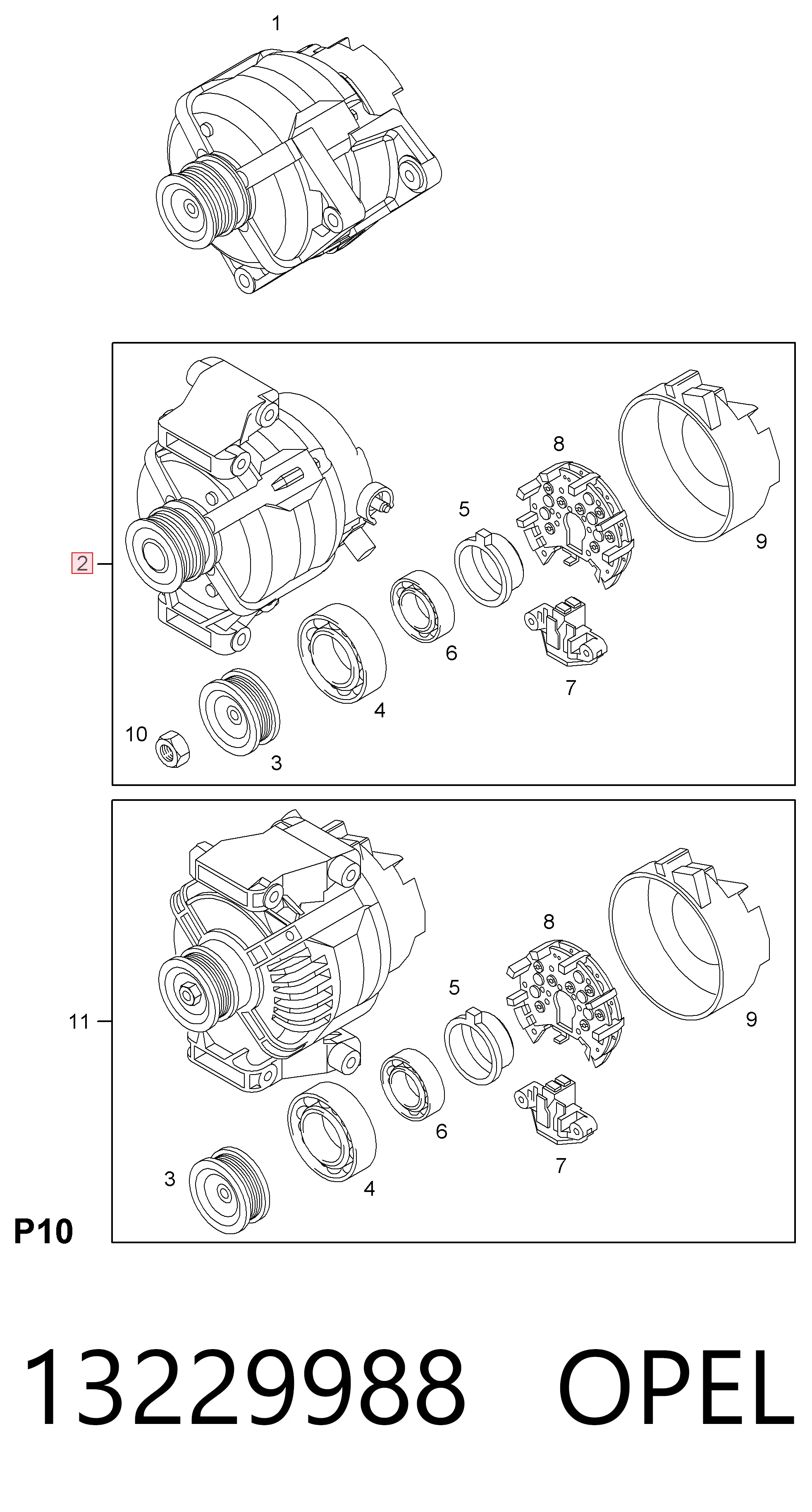 13229988 Opel Авто генератор