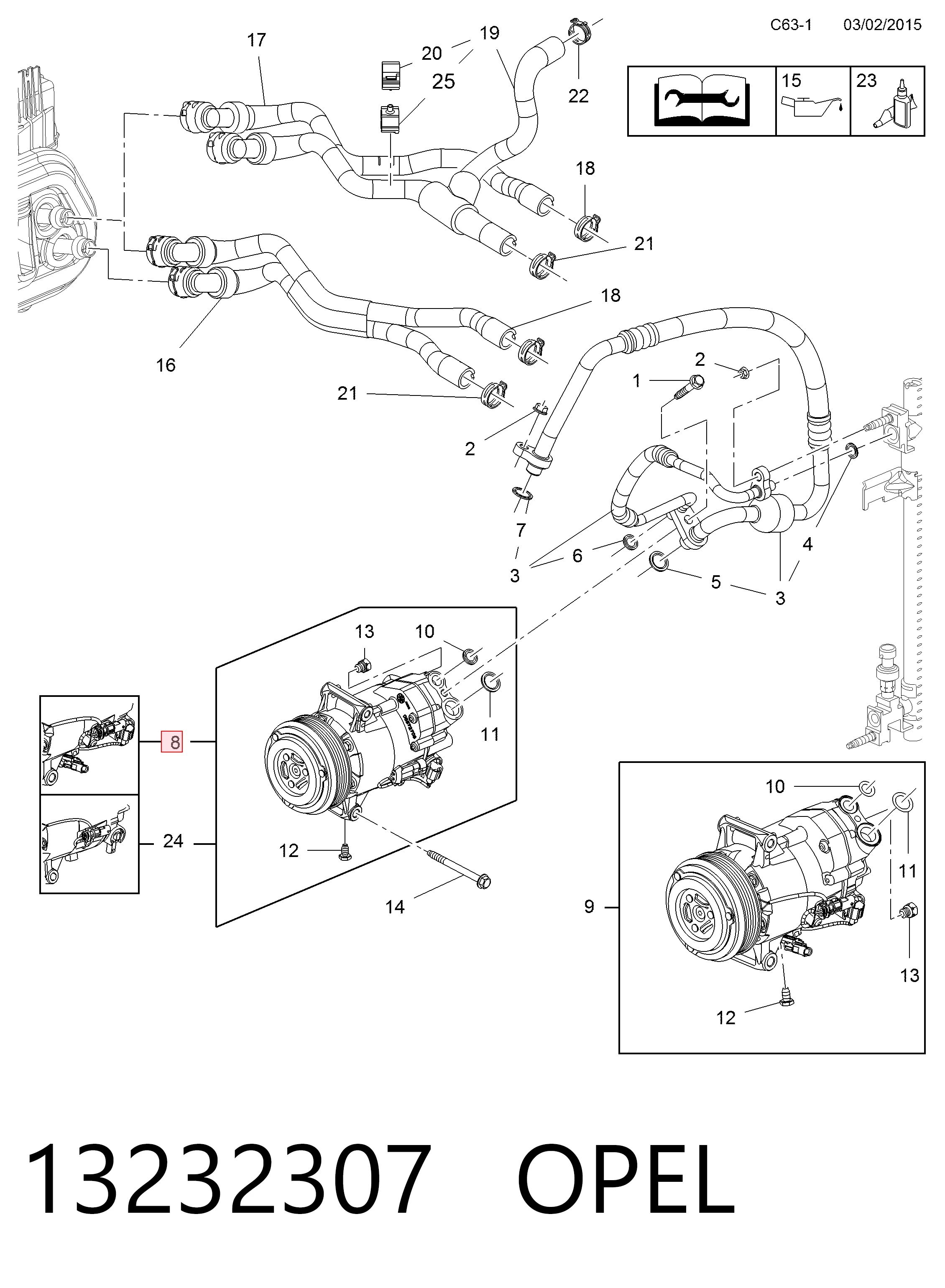 13232307 Opel Компресор холодоагенту