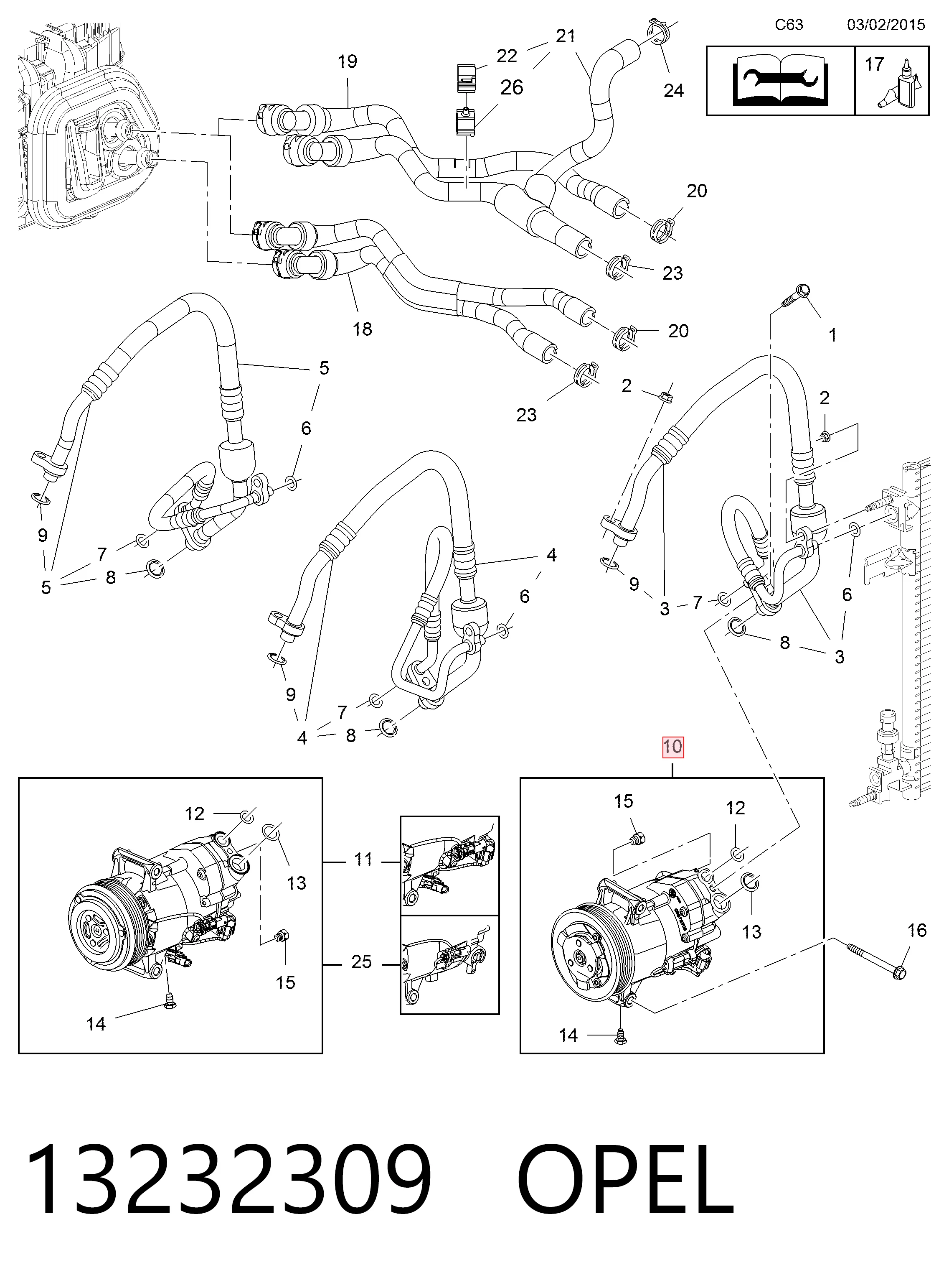13232309 Opel Компресор холодоагенту