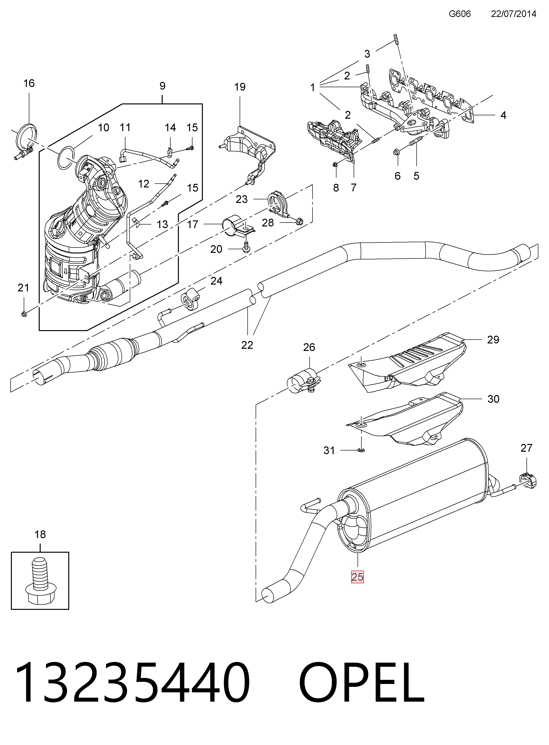 BS185181 Bosal Глушник, задня частина