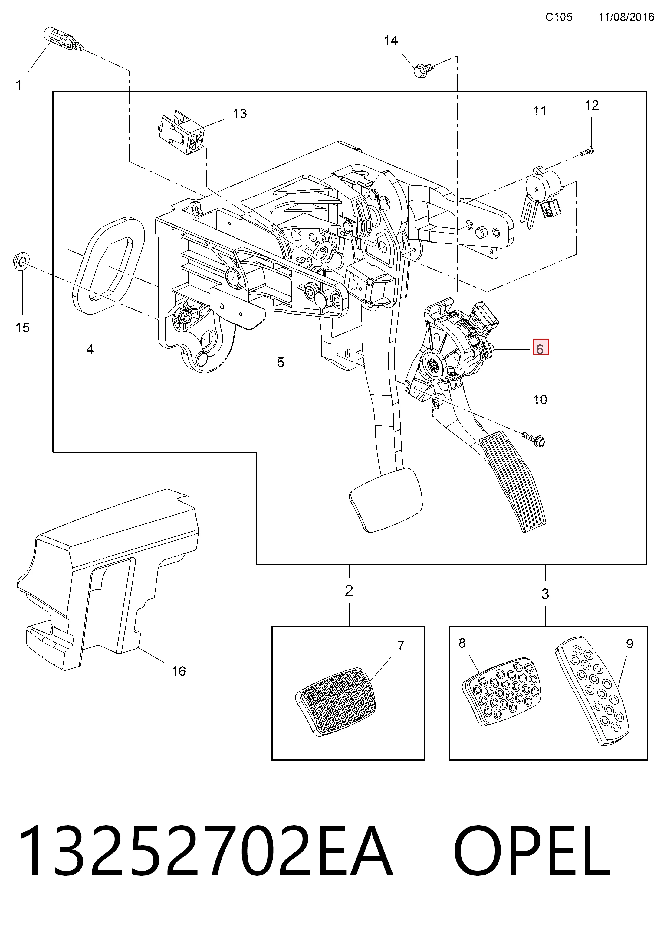 Педаль газу (акселератора) на Chevrolet Cruze  J300