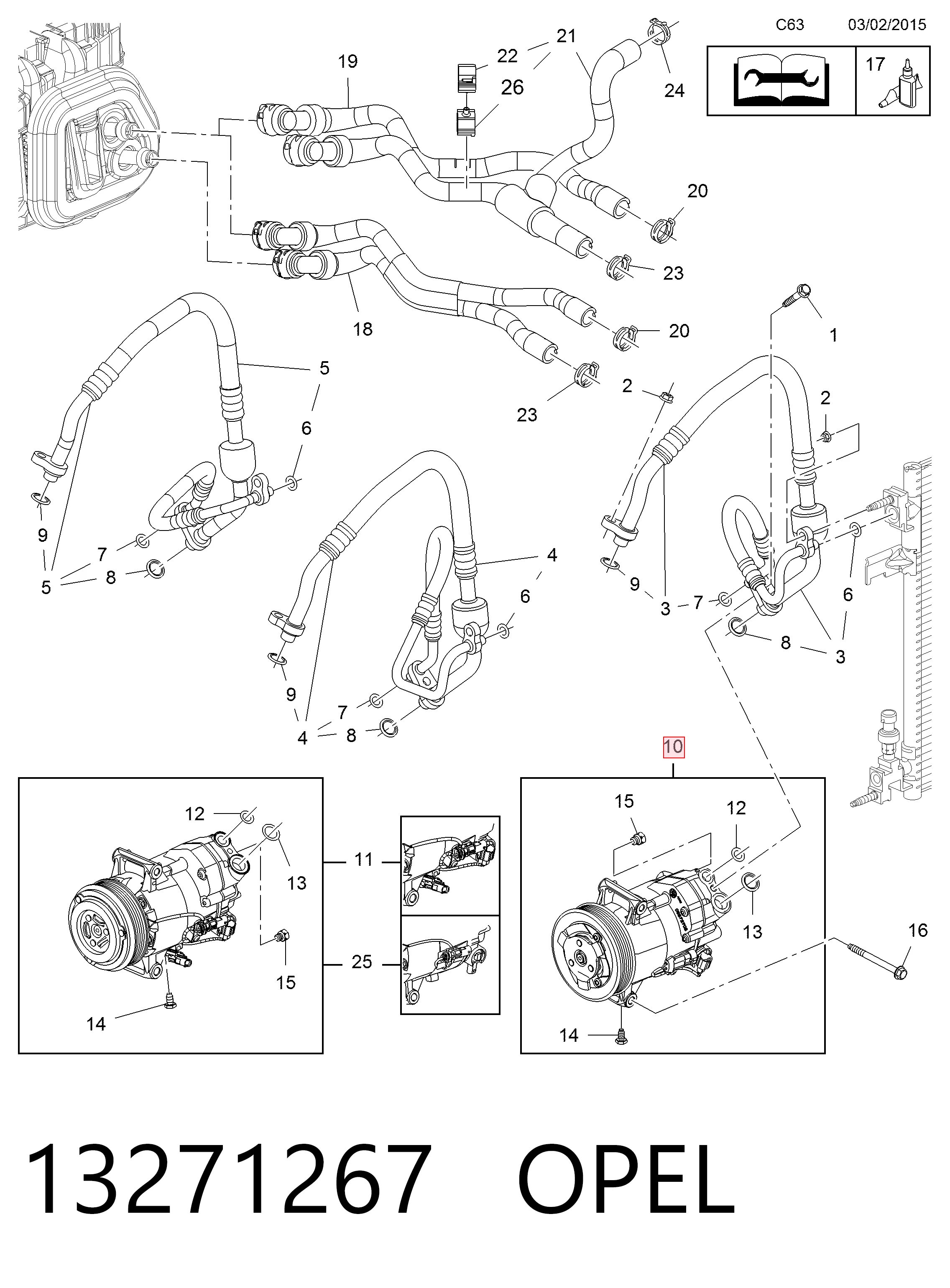 13271267 Opel Компресор холодоагенту