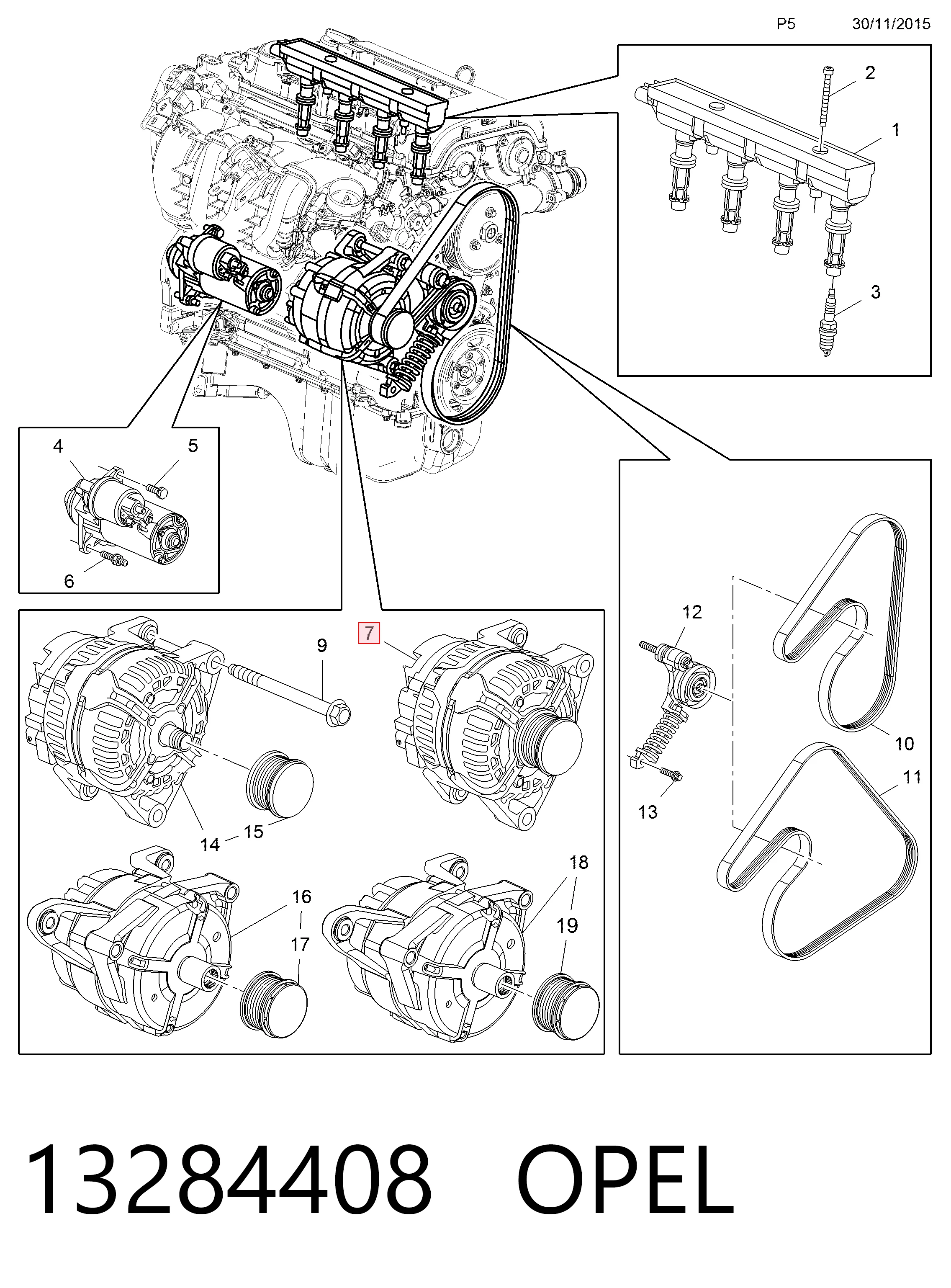 13284408 Opel Авто генератор