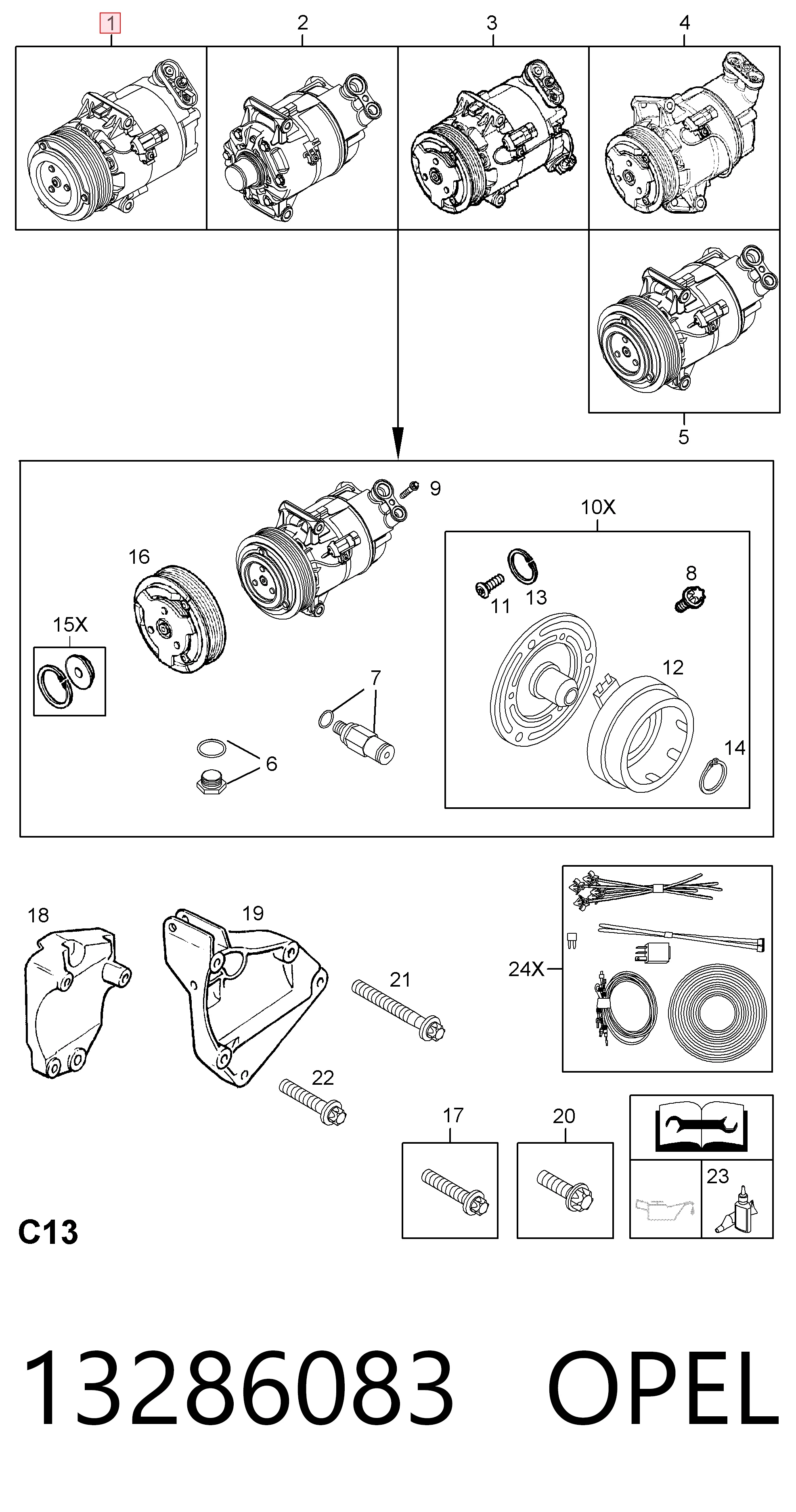 13286083 Opel Компресор холодоагенту