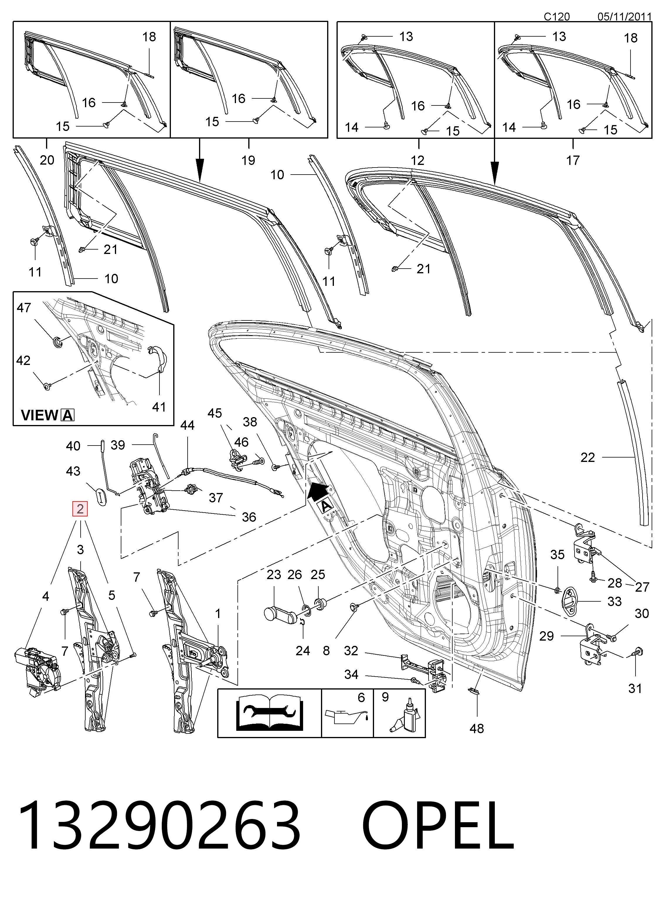 Механізм склопідйомника двері задньої, лівої General Motors 13290263 ціна, від 38.01 USD