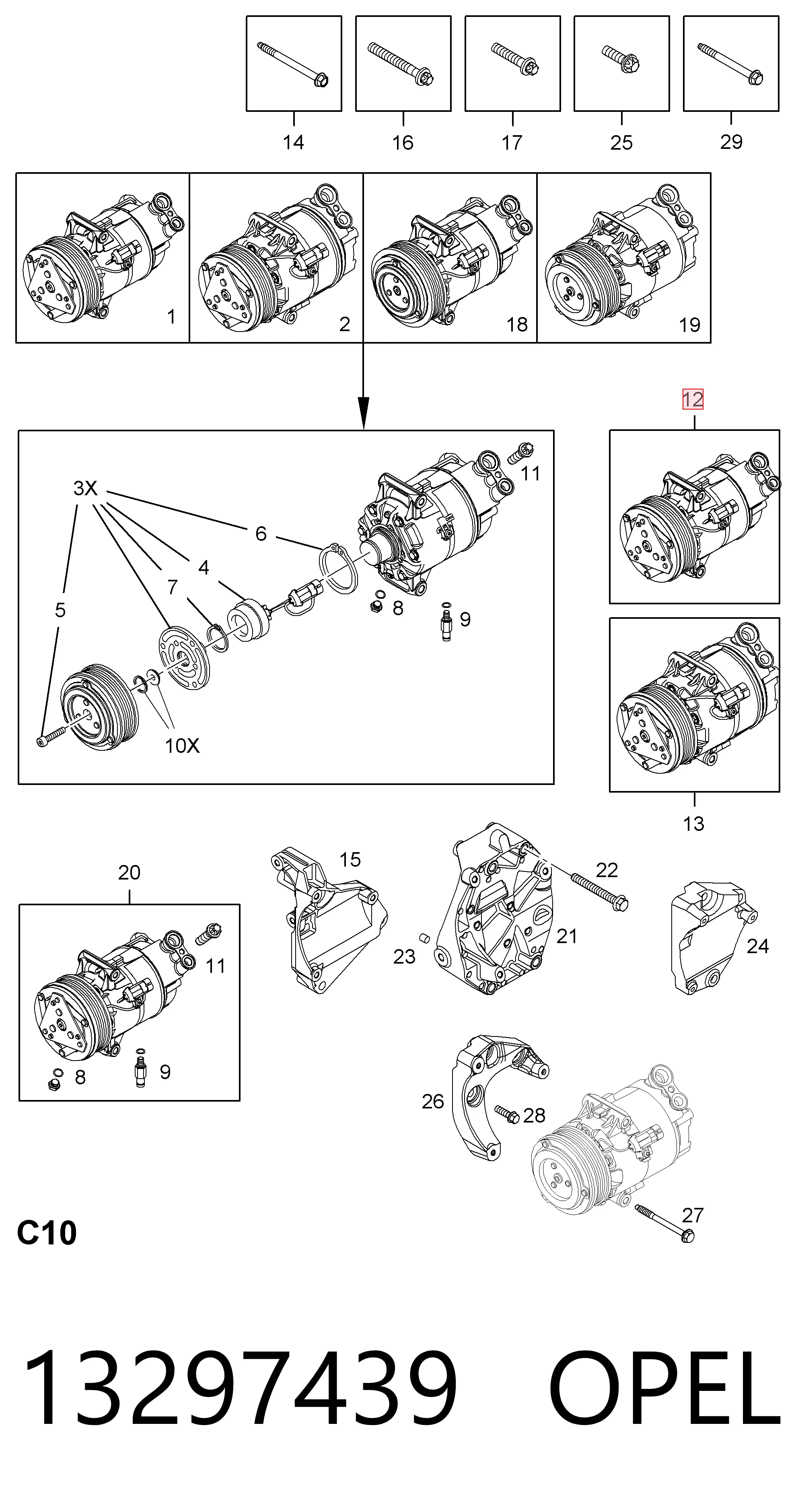 13297439 Opel Компресор холодоагенту