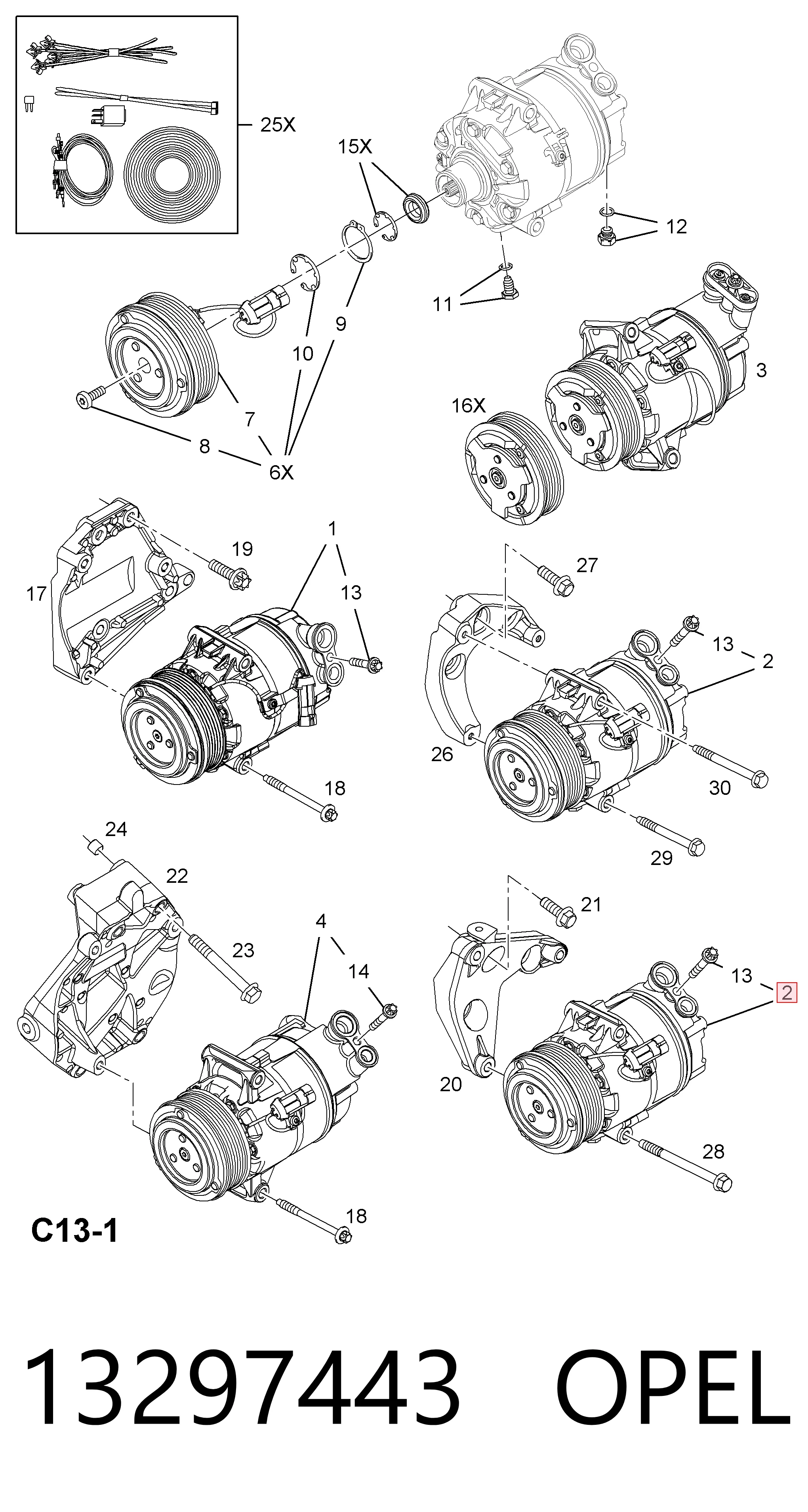 13297443 Opel Компресор холодоагенту