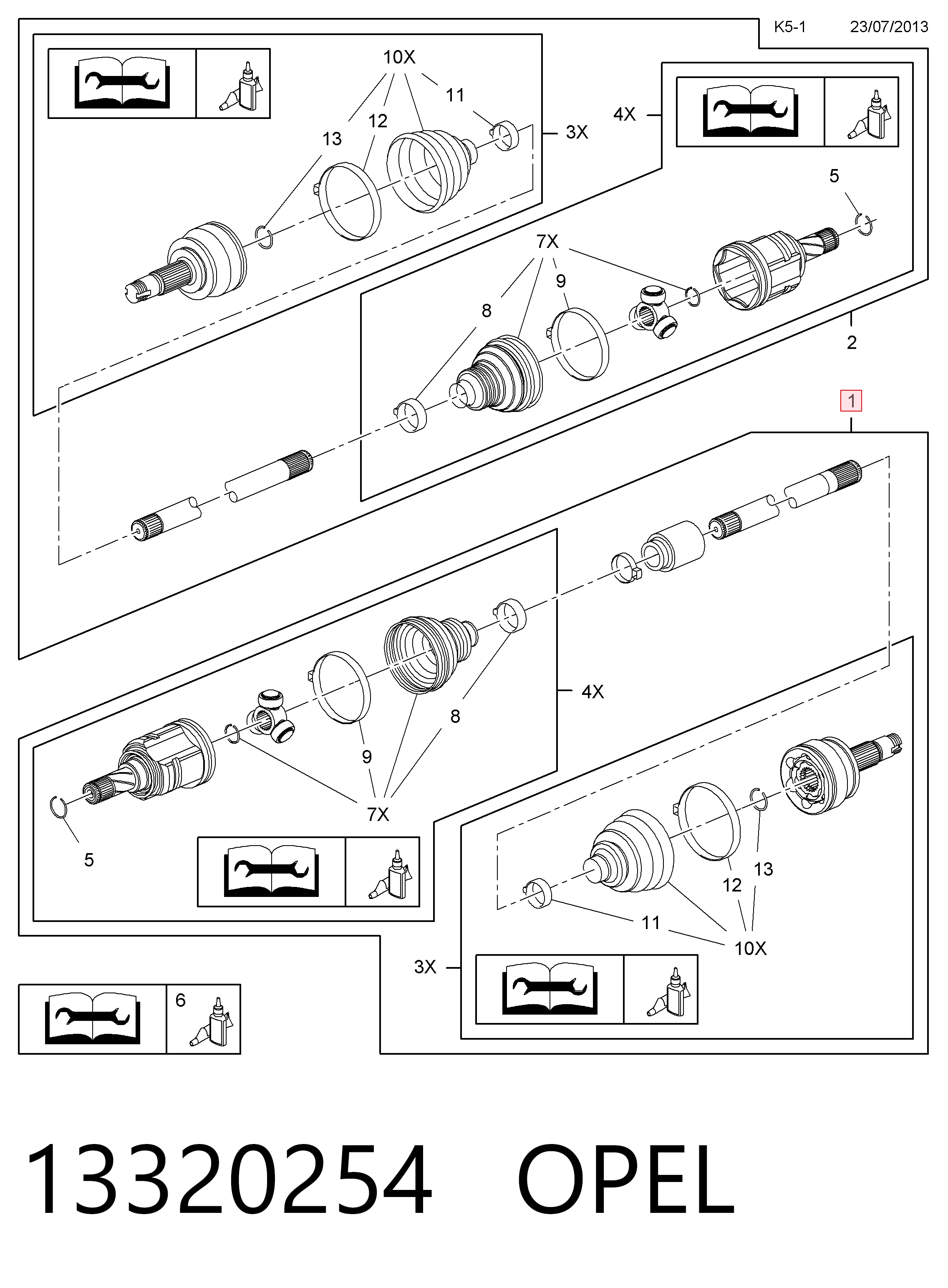 Купити 13320254 Peugeot/Citroen Піввісь права
