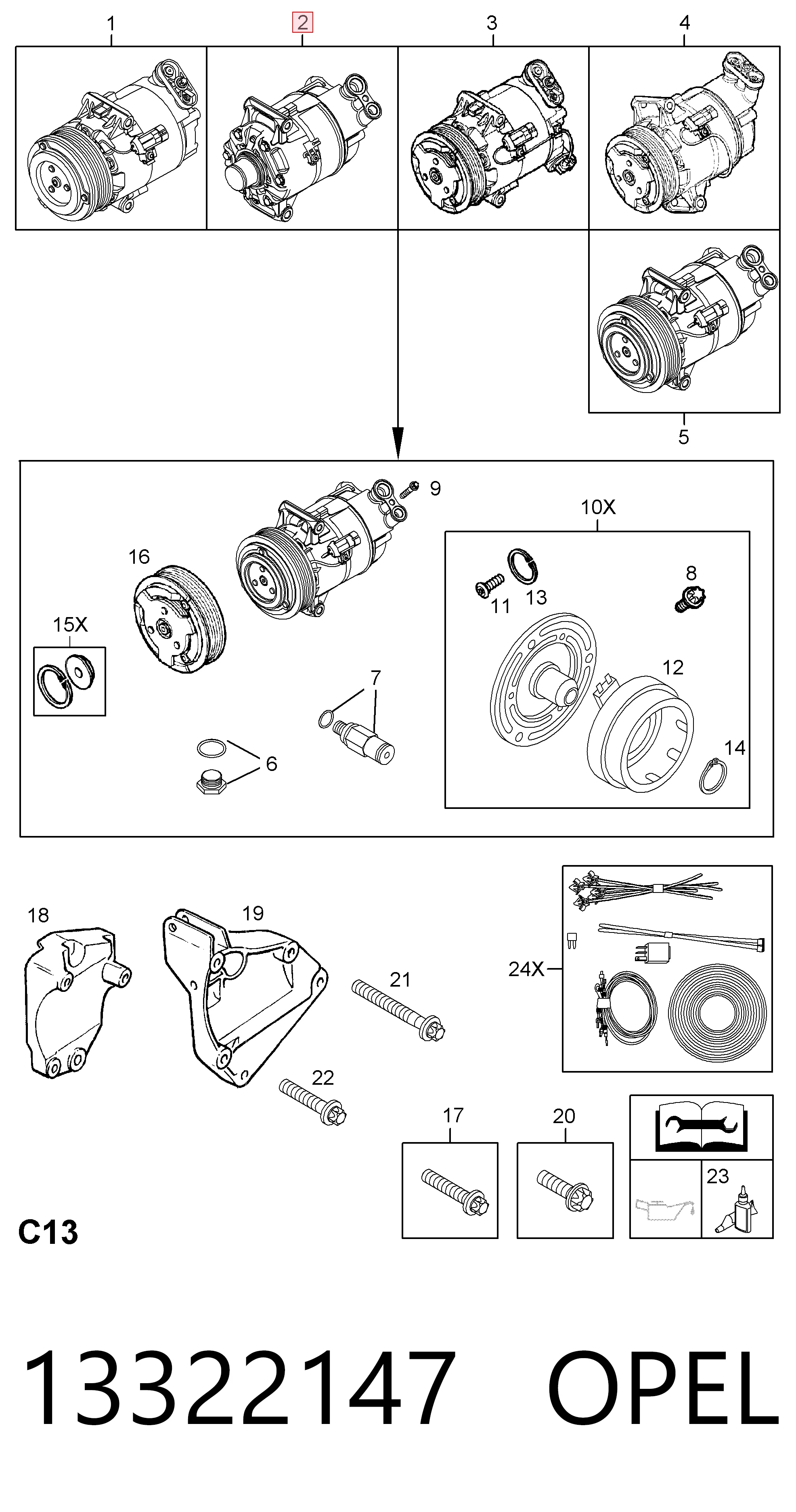 13322147 Opel Компресор холодоагенту