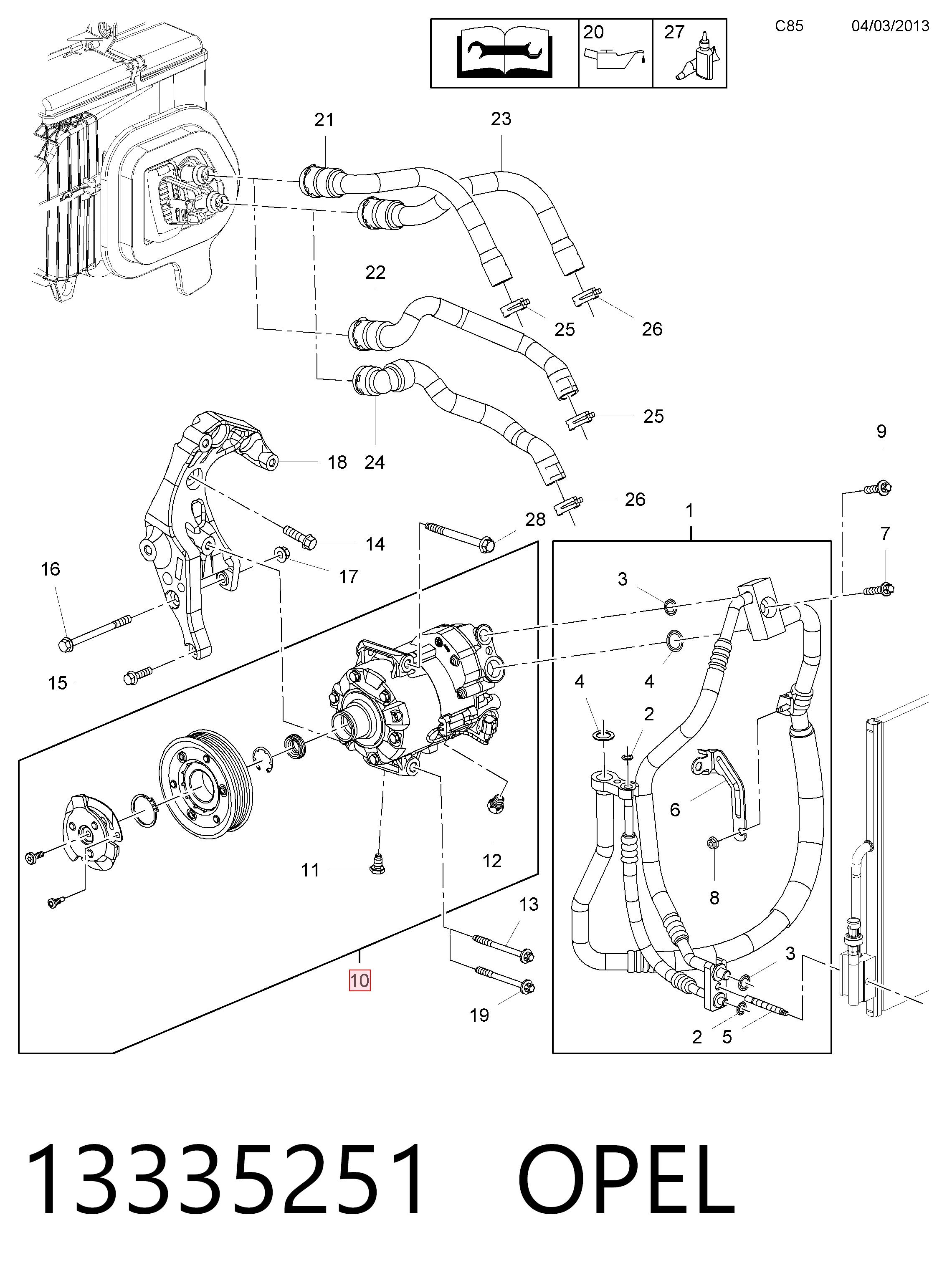13335251 Opel Компресор холодоагенту