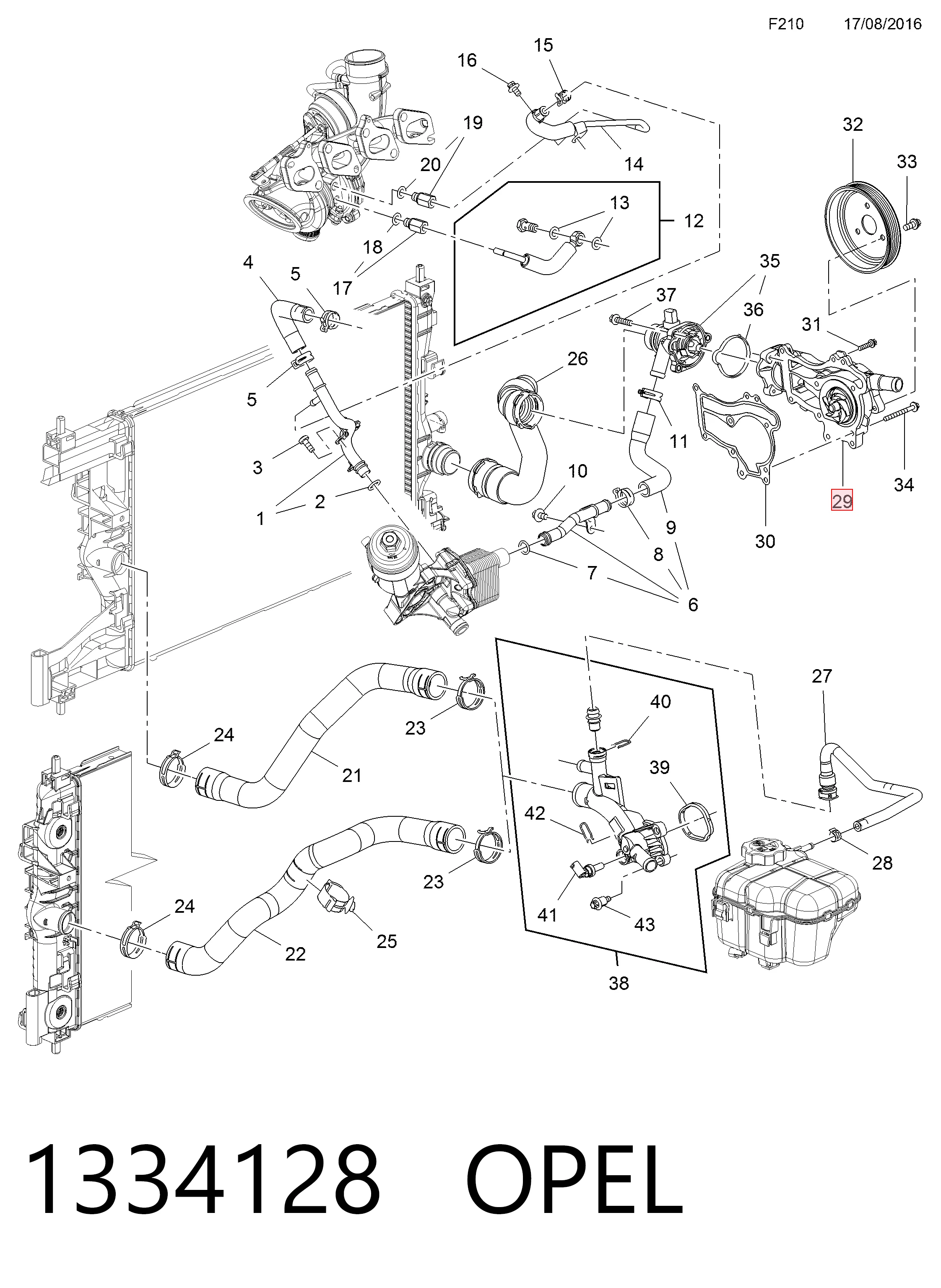 1334128 Opel Насос охолодження