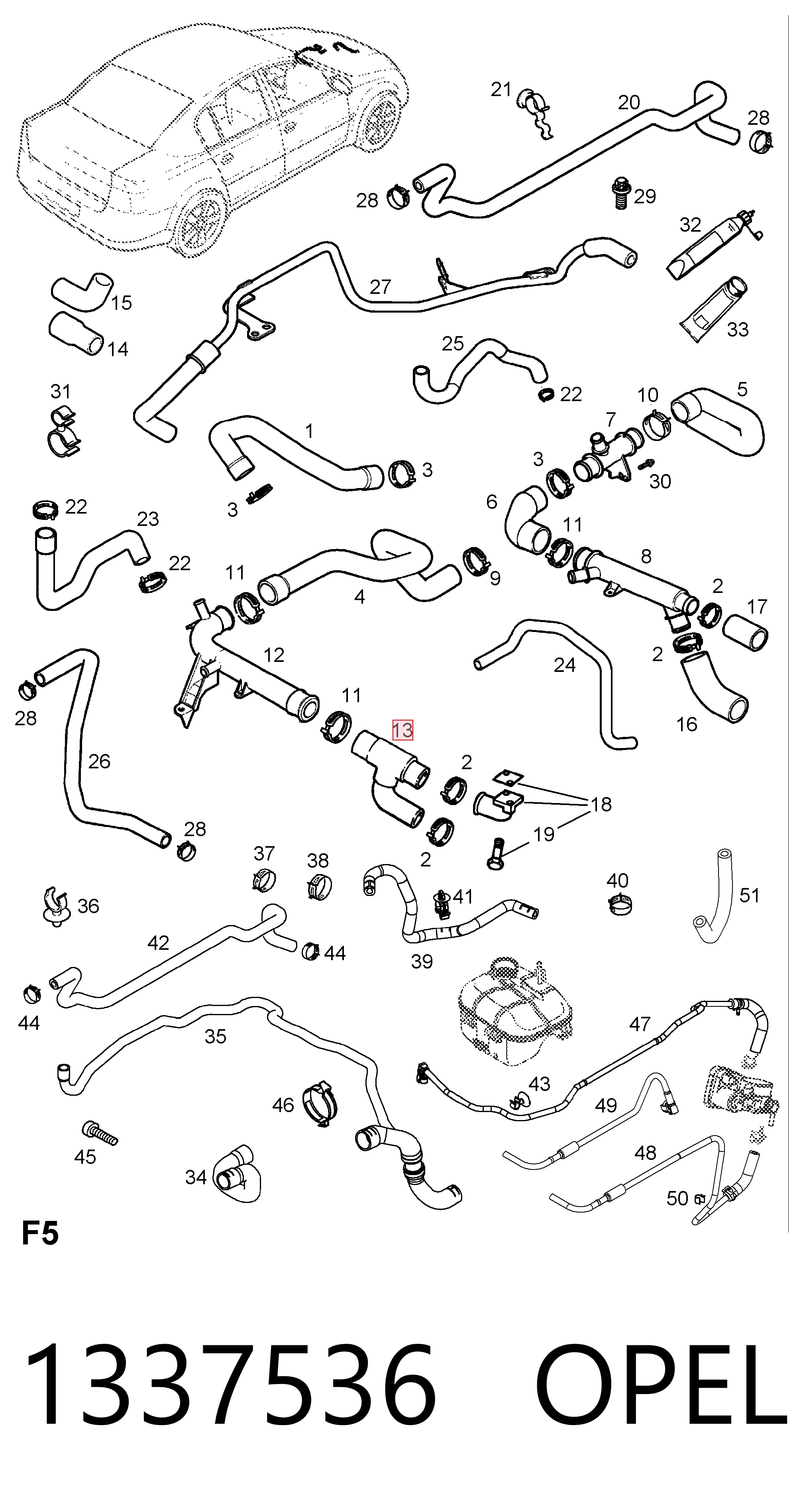 Шланг/патрубок водяного насосу, приймальний 90536633 Peugeot/Citroen