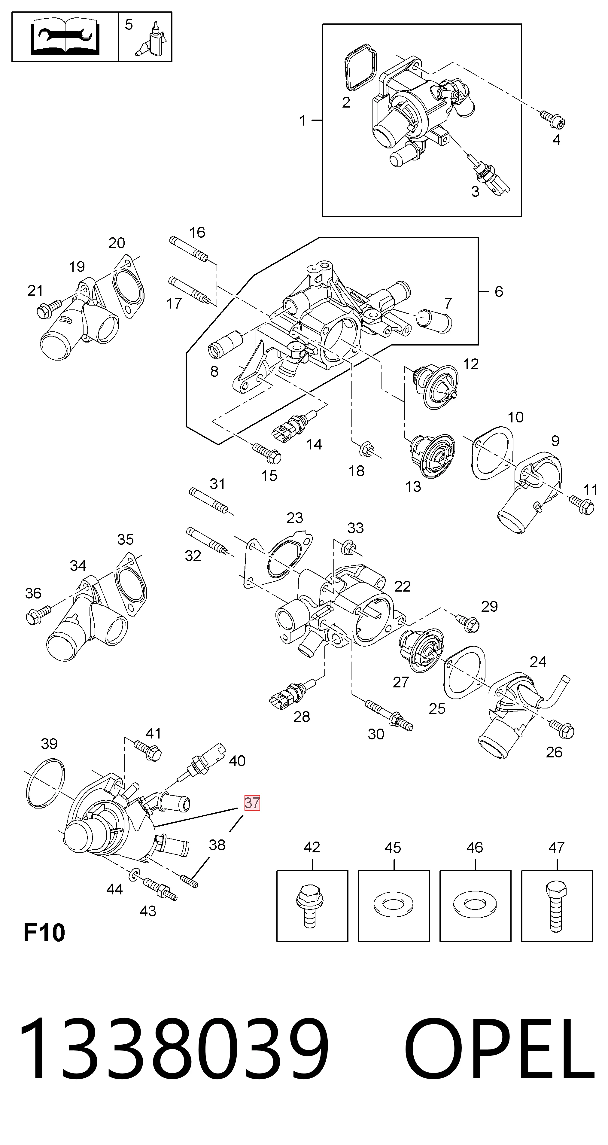 1338039 Opel Авто термостат