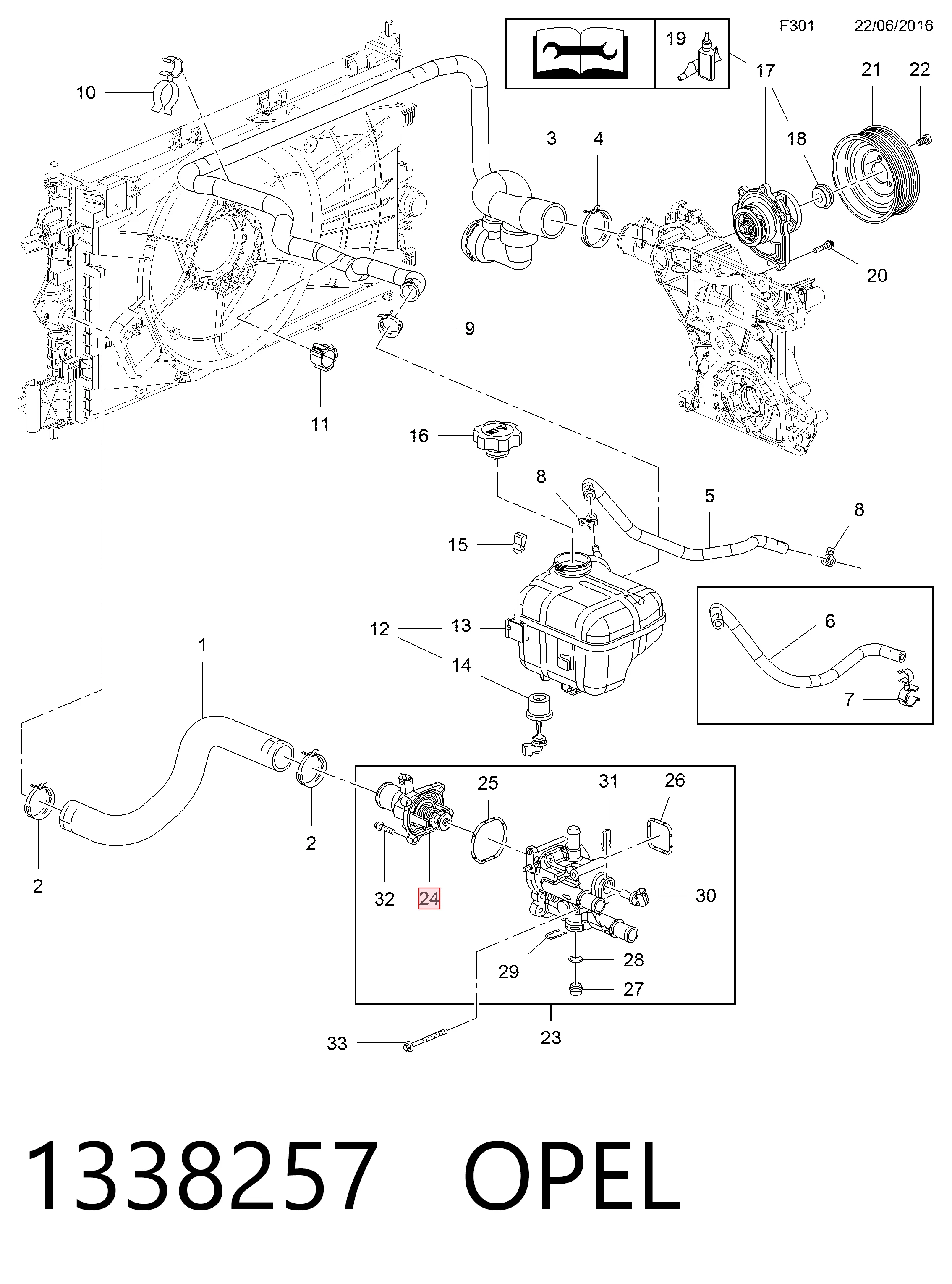 1338257 Opel Авто термостат