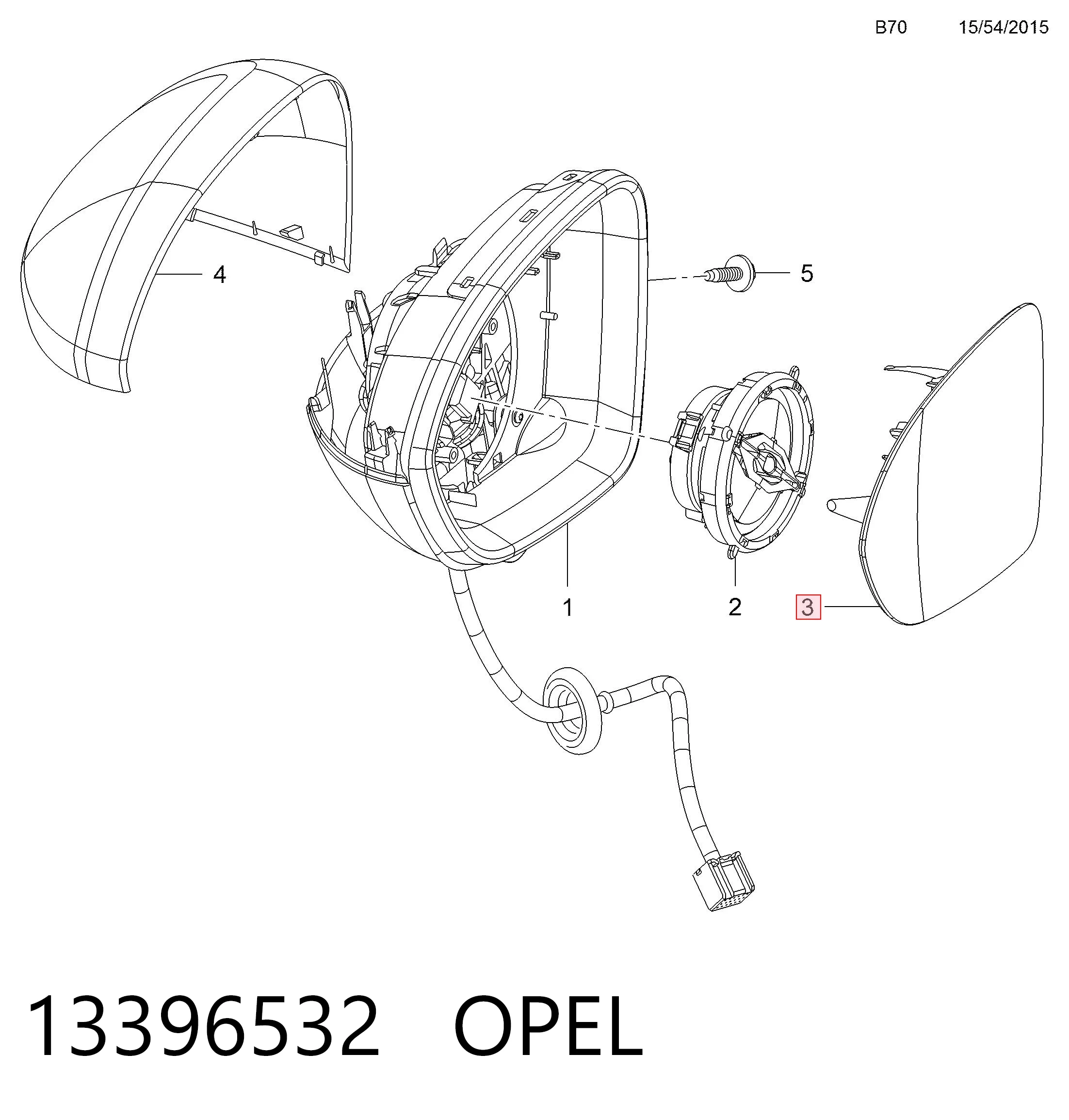 Ліве бічне дзеркало General Motors 13396532 ціна, від 142.10 USD