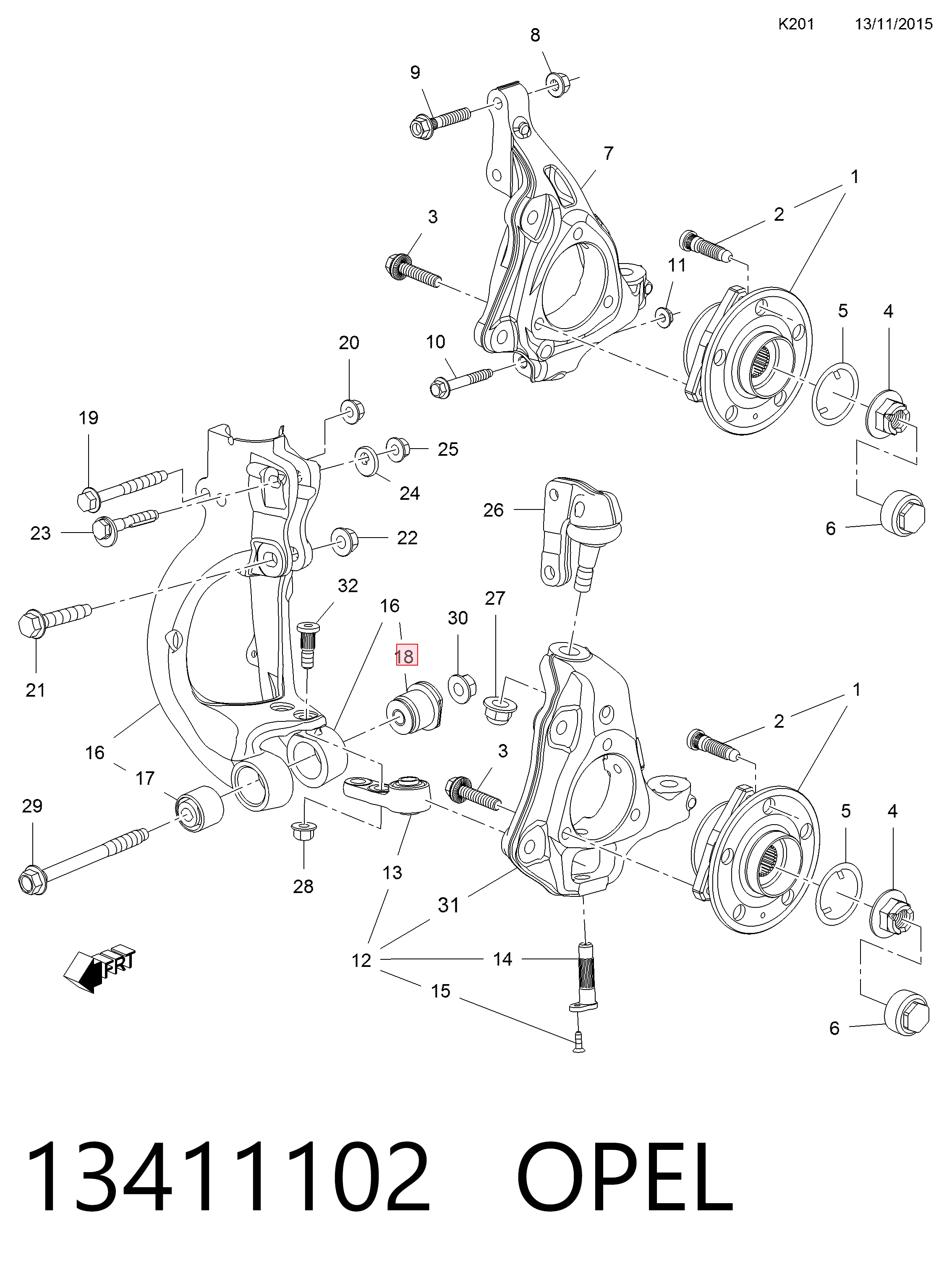 Сайлентблок передній цапфи (кулака) General Motors 352540 ціна, від 13.88 USD