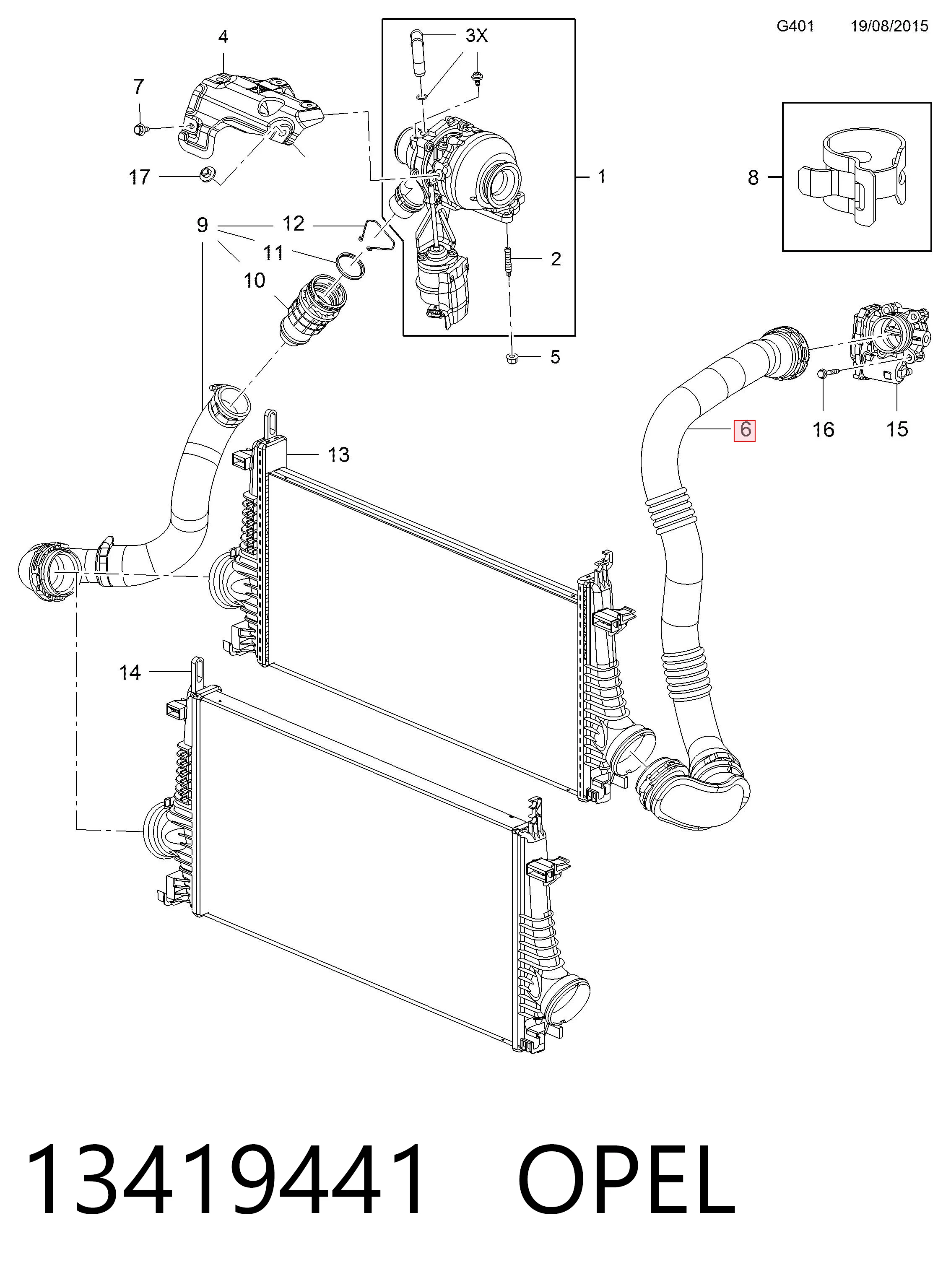 Шланг/патрубок интеркуллера Peugeot/Citroen 13419441 ціна, від 39.28 USD