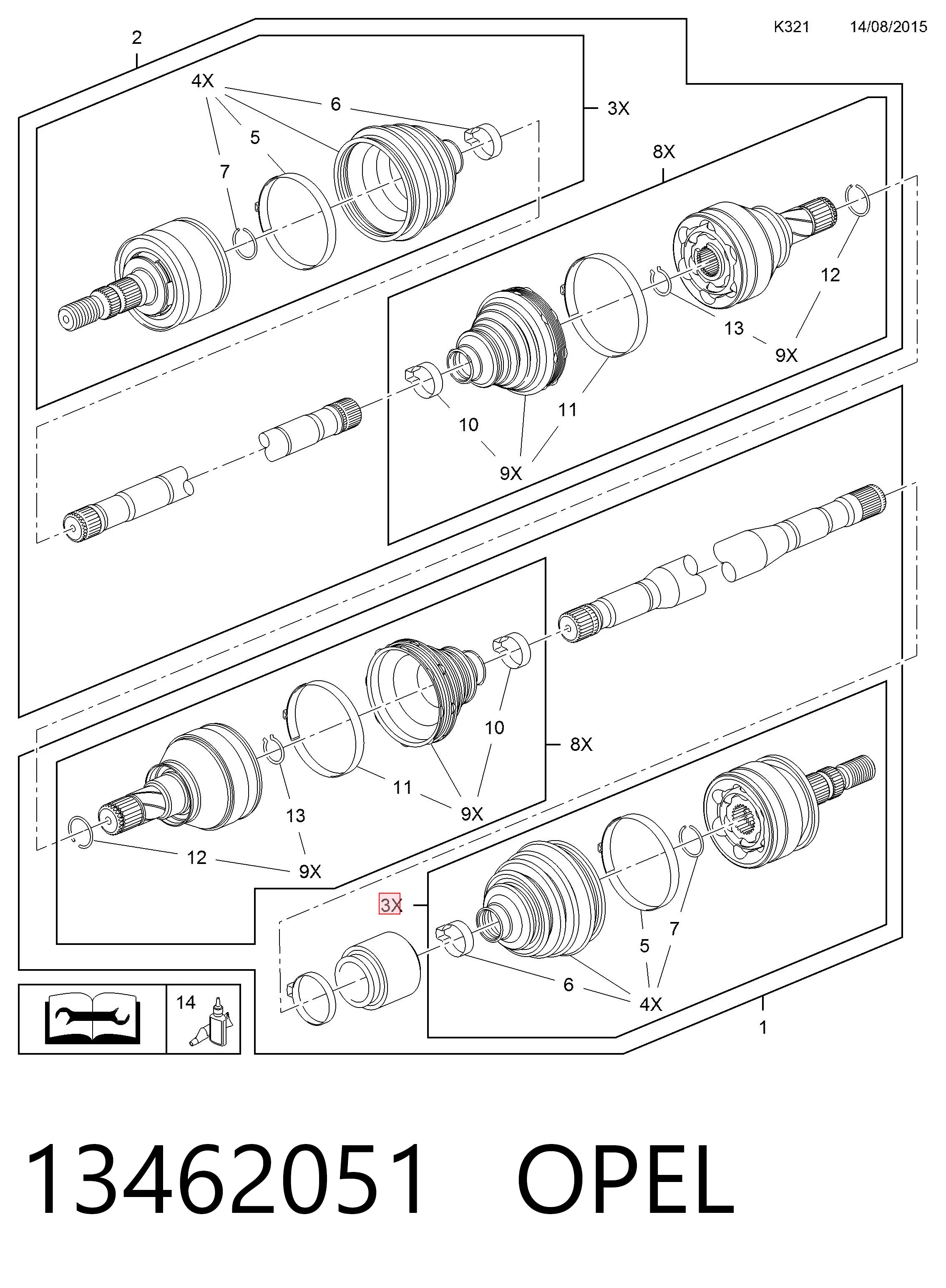 Купити 0036598 GKN-Spidan Шарнір приводу зовнішній