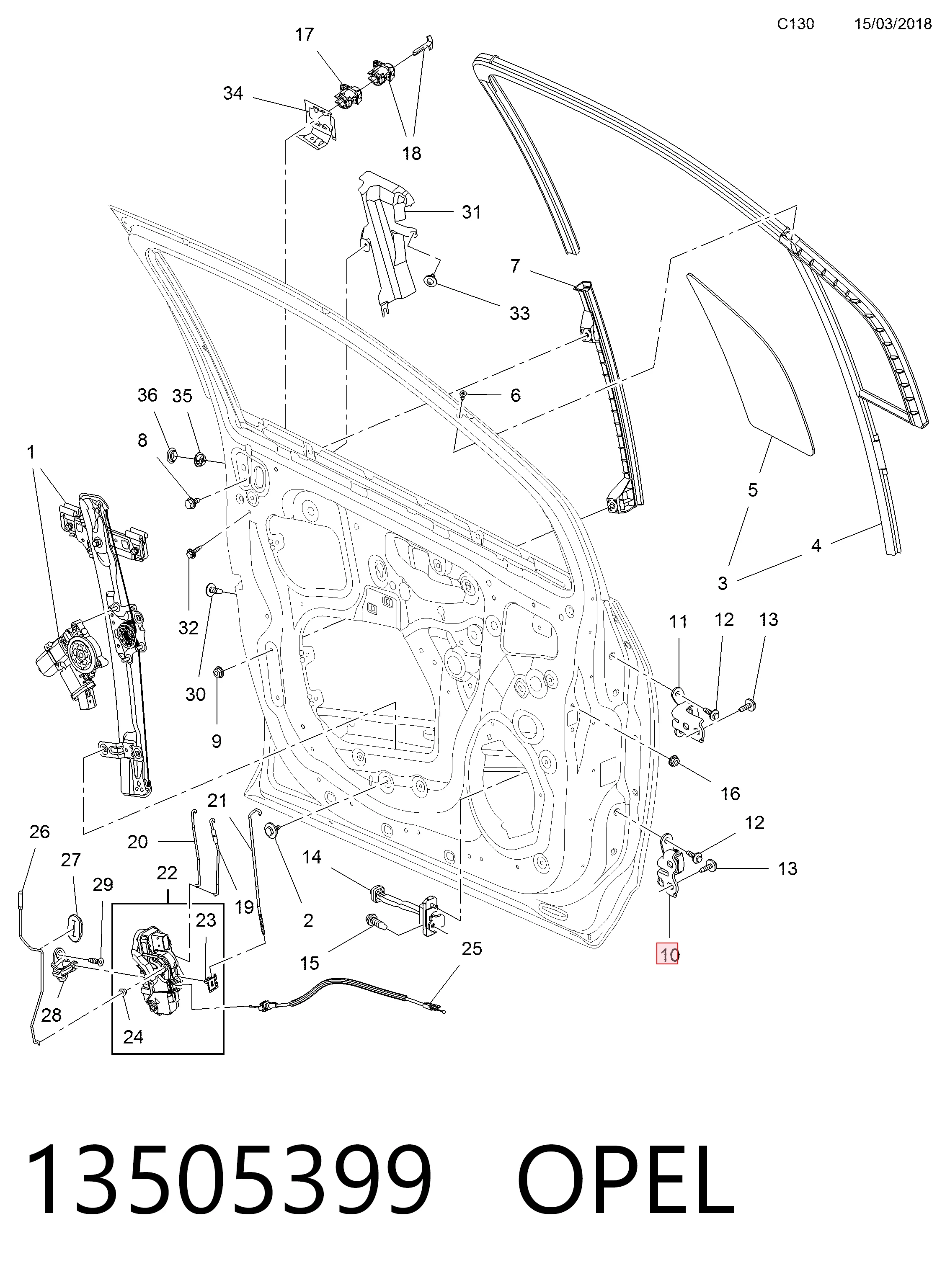 Купити YQ00223680 Peugeot/Citroen Петля водійських дверей