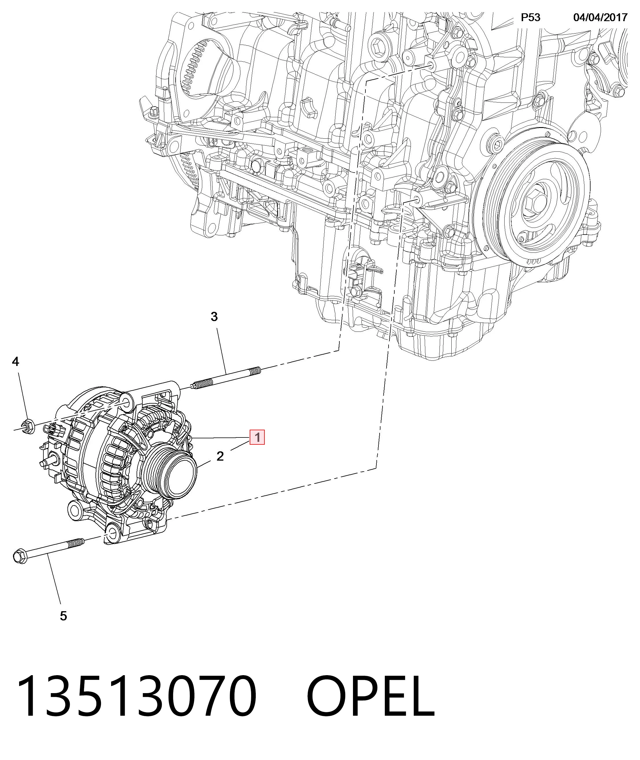 13513070 Opel Авто генератор