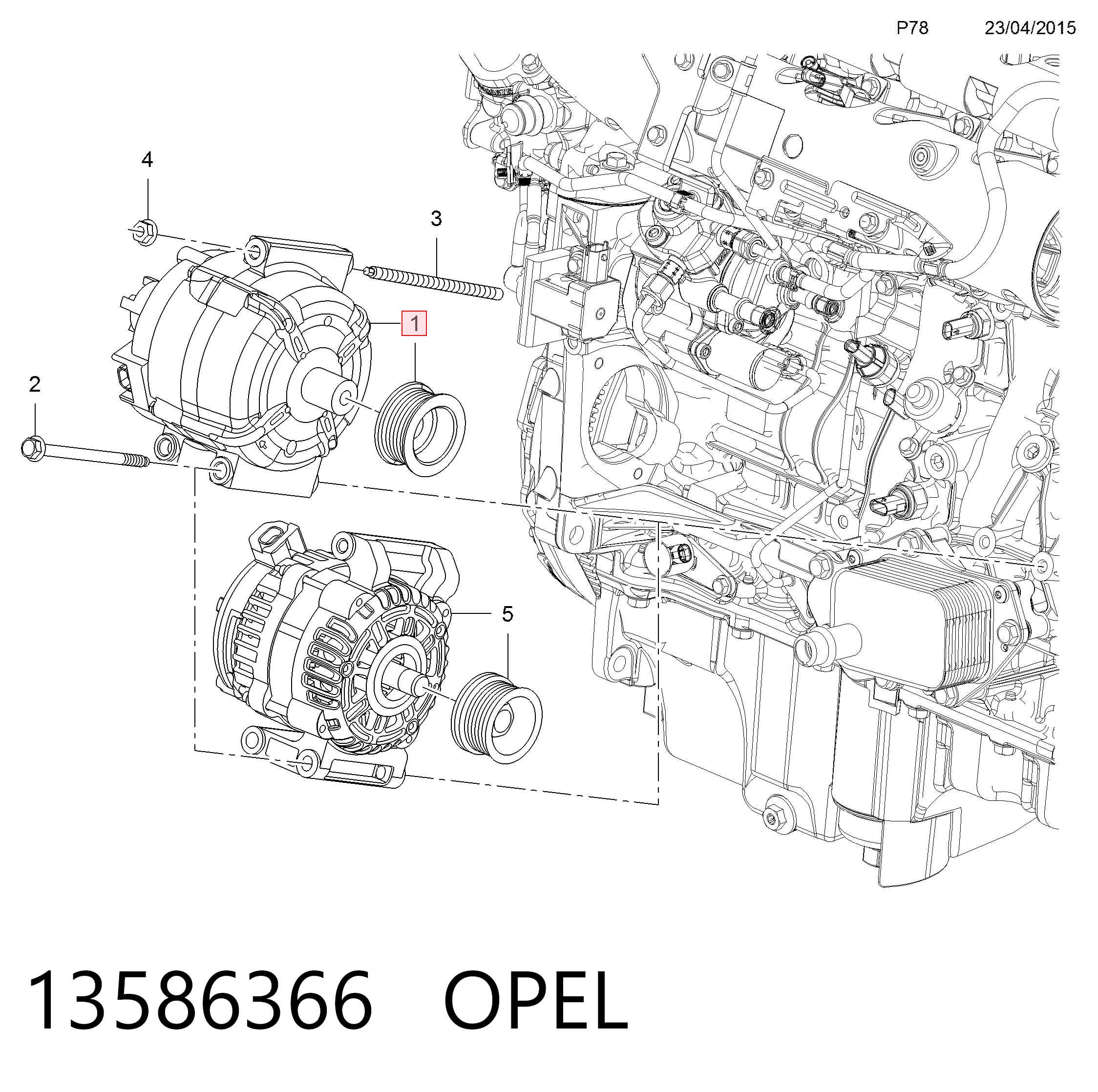 13586366 Opel Авто генератор
