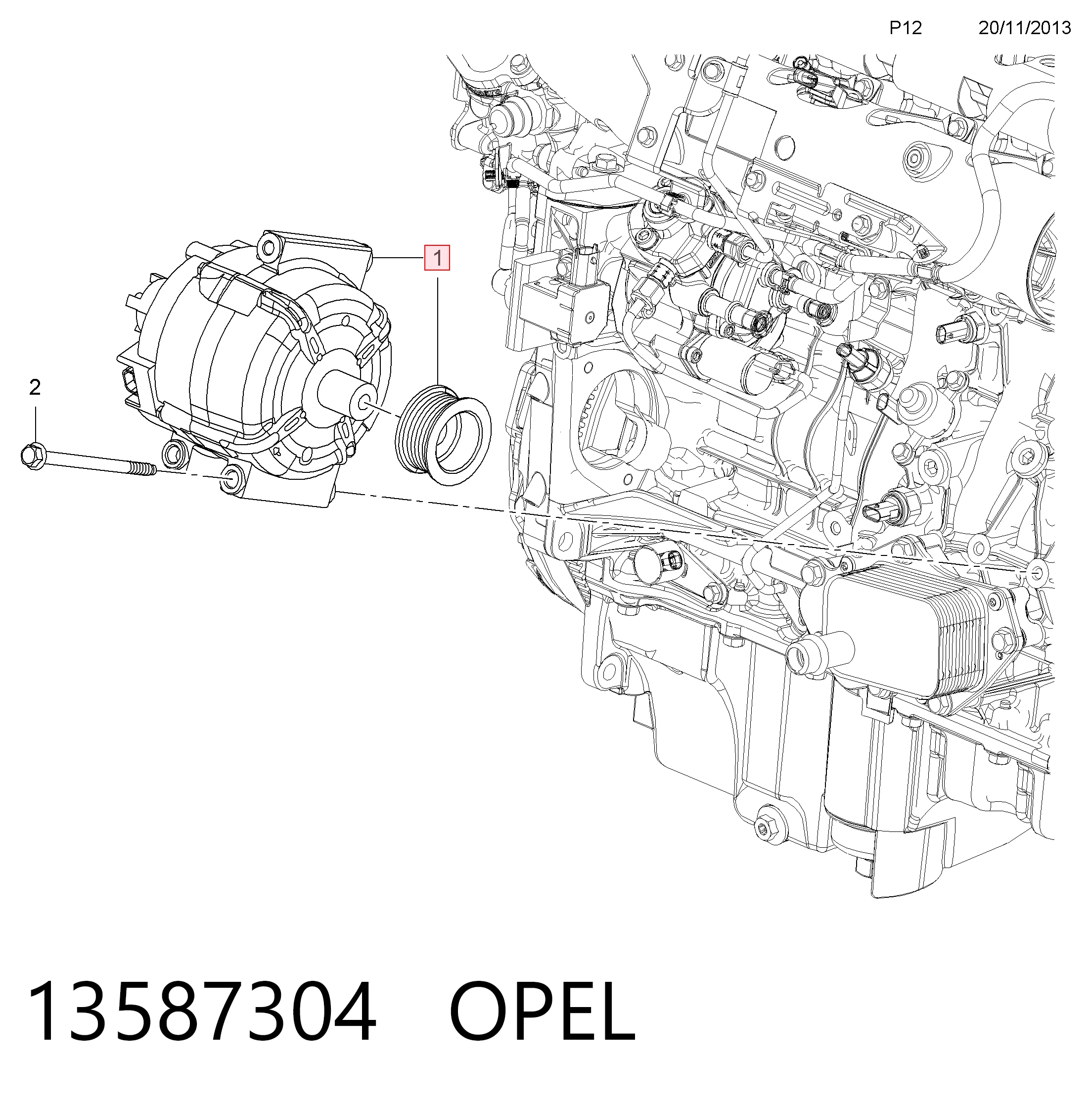 13587304 Opel Авто генератор