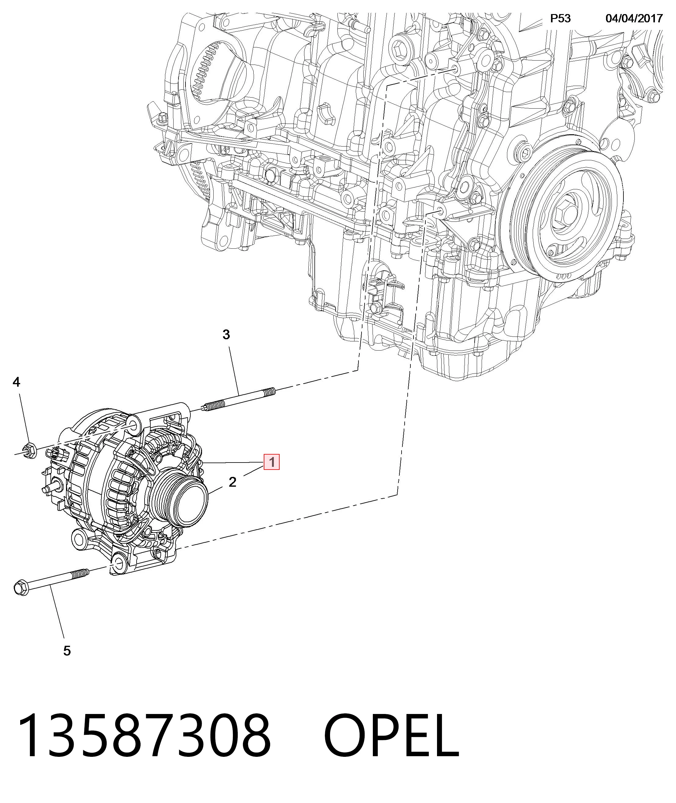 13587308 Opel Авто генератор