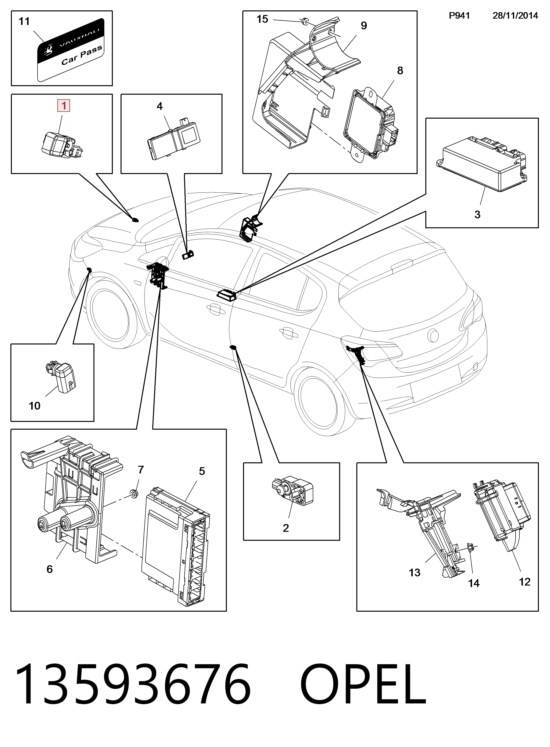 Купити 13509729 Peugeot/Citroen Датчик Айрбег передній