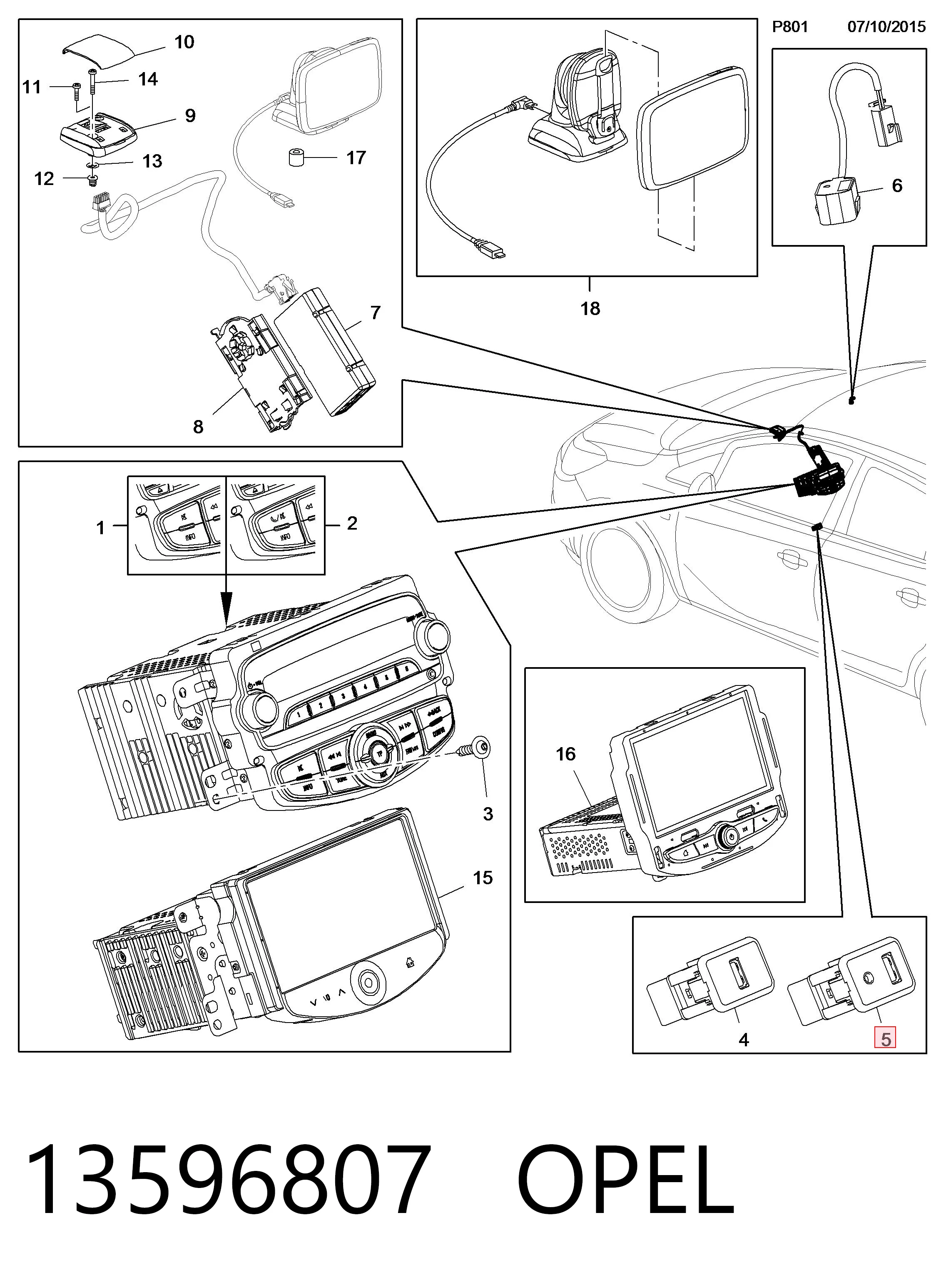 13596807 Opel USB-розгалужувач